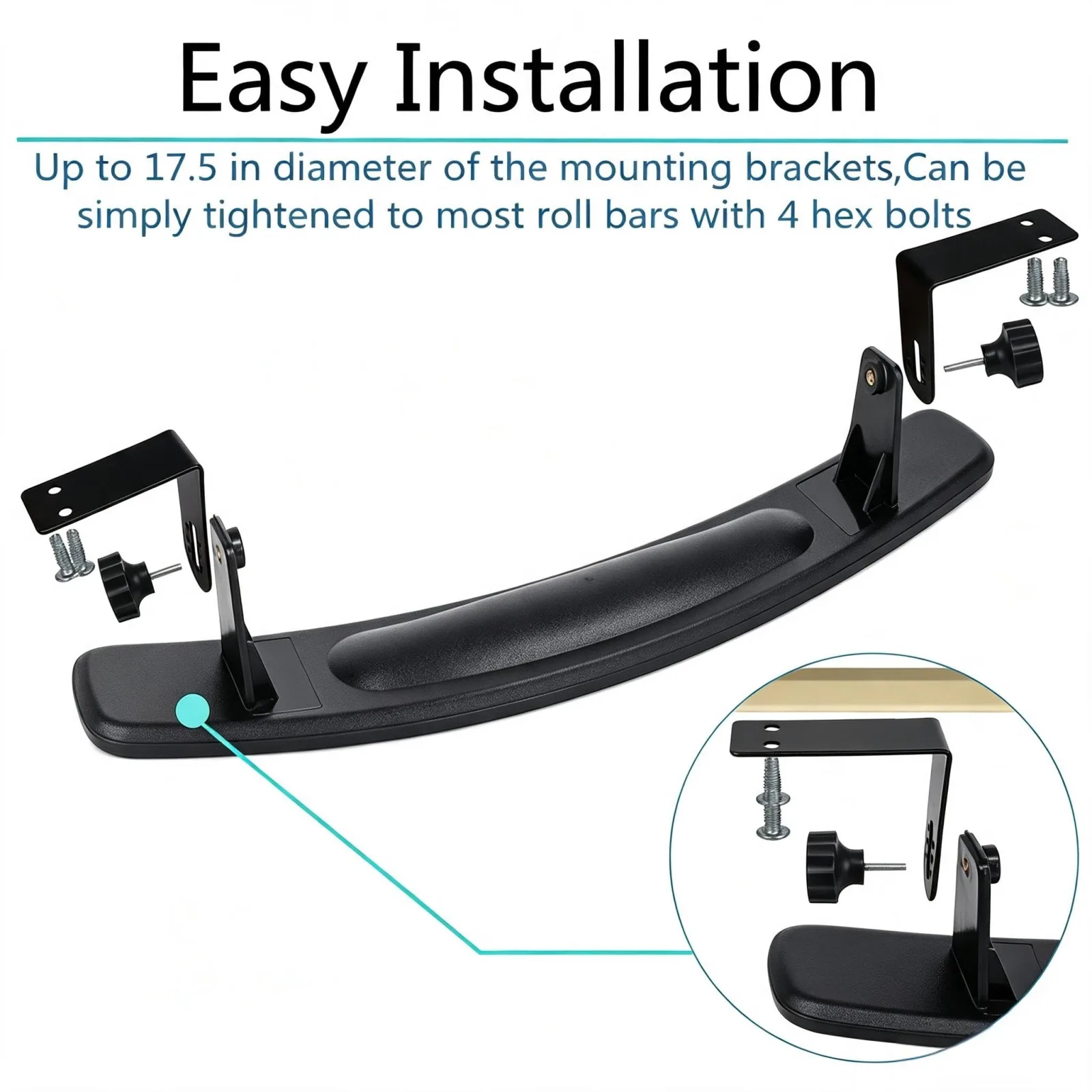 HKOO Wide Convex Rear View Mirror for Golf Carts image 4