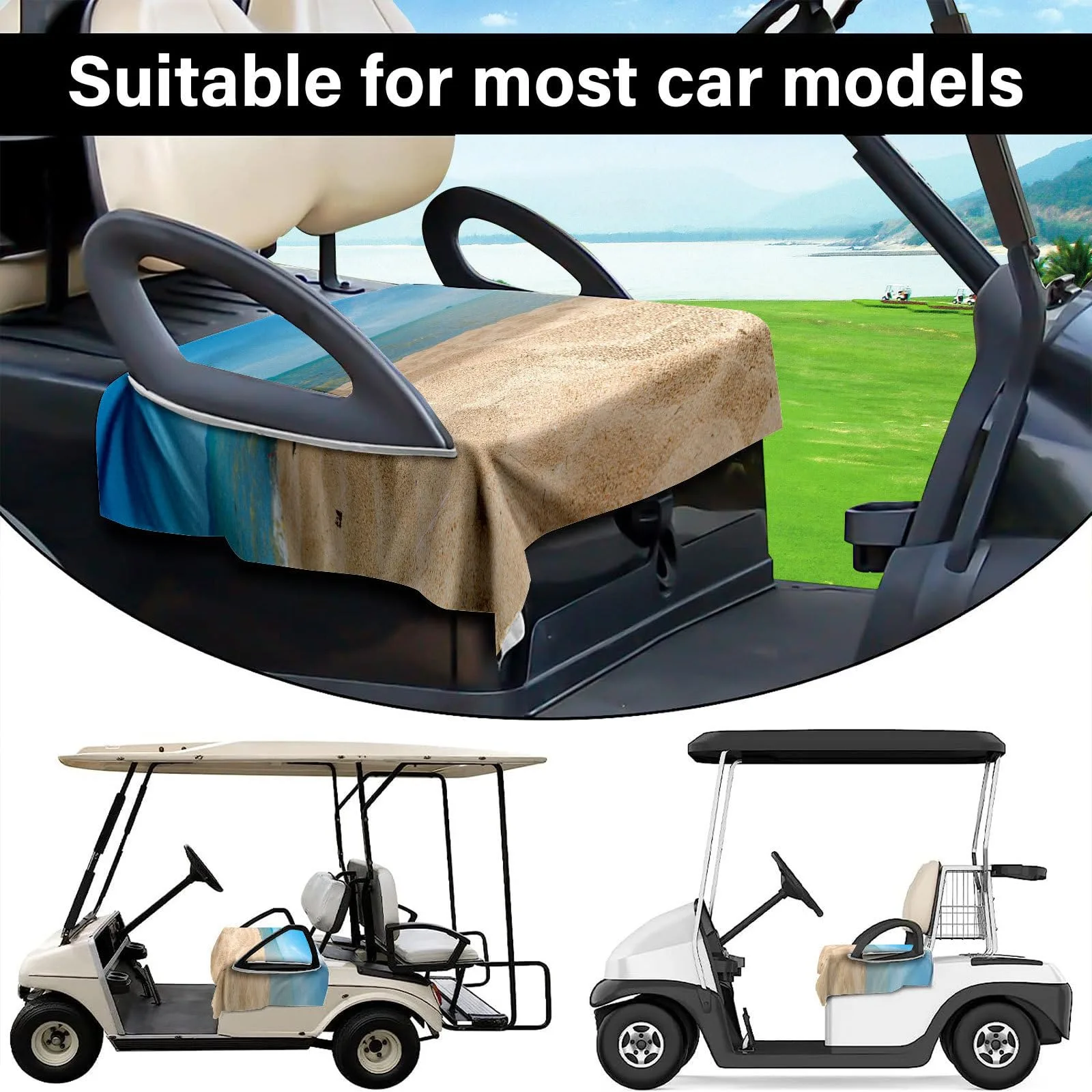 Psdndeww Polyester Golf Cart Seat Cover — 50.98 x 31 in (Color G) image 2