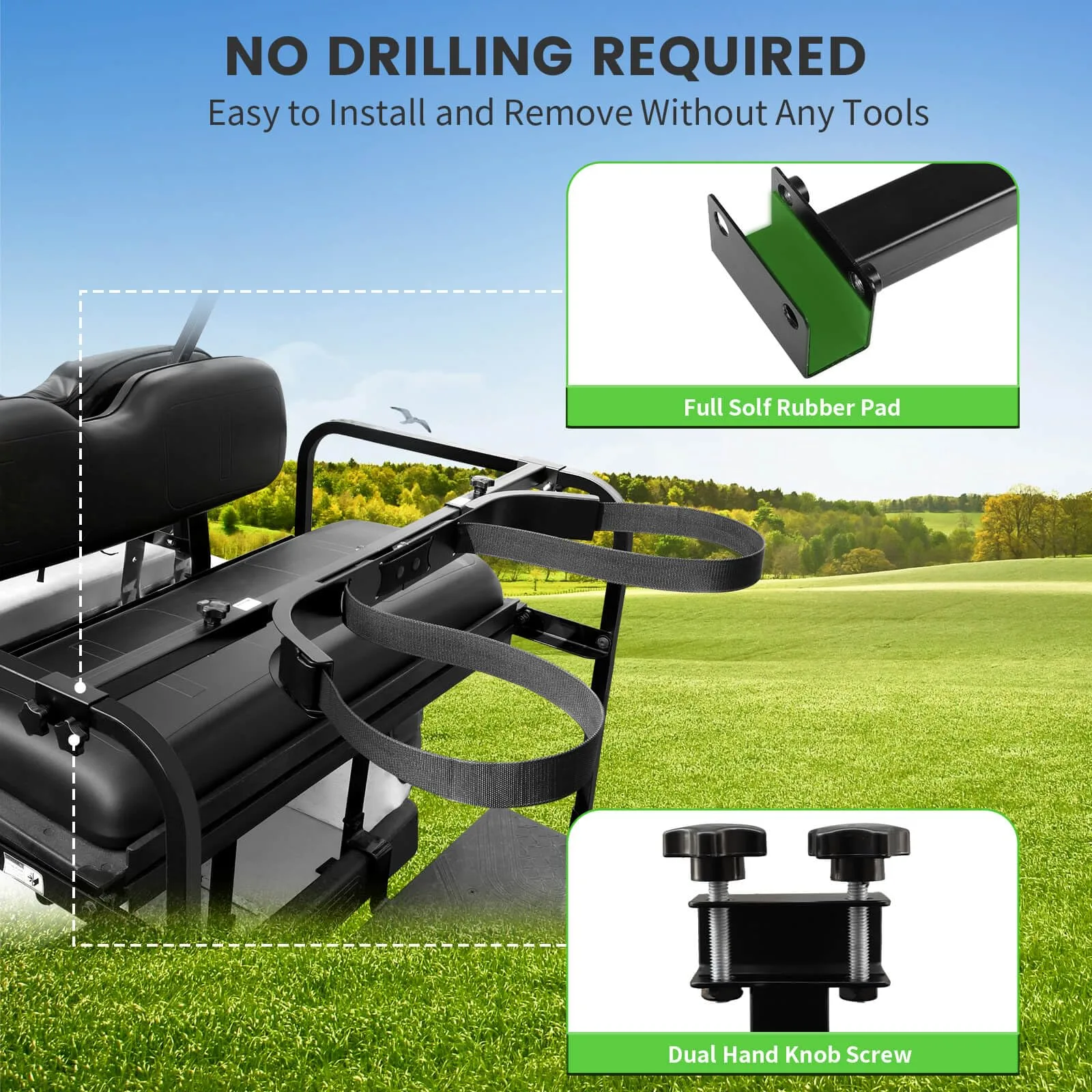 LEAPGOMAX No-Drill Golf Cart Rear Seat Bag Holder image 4