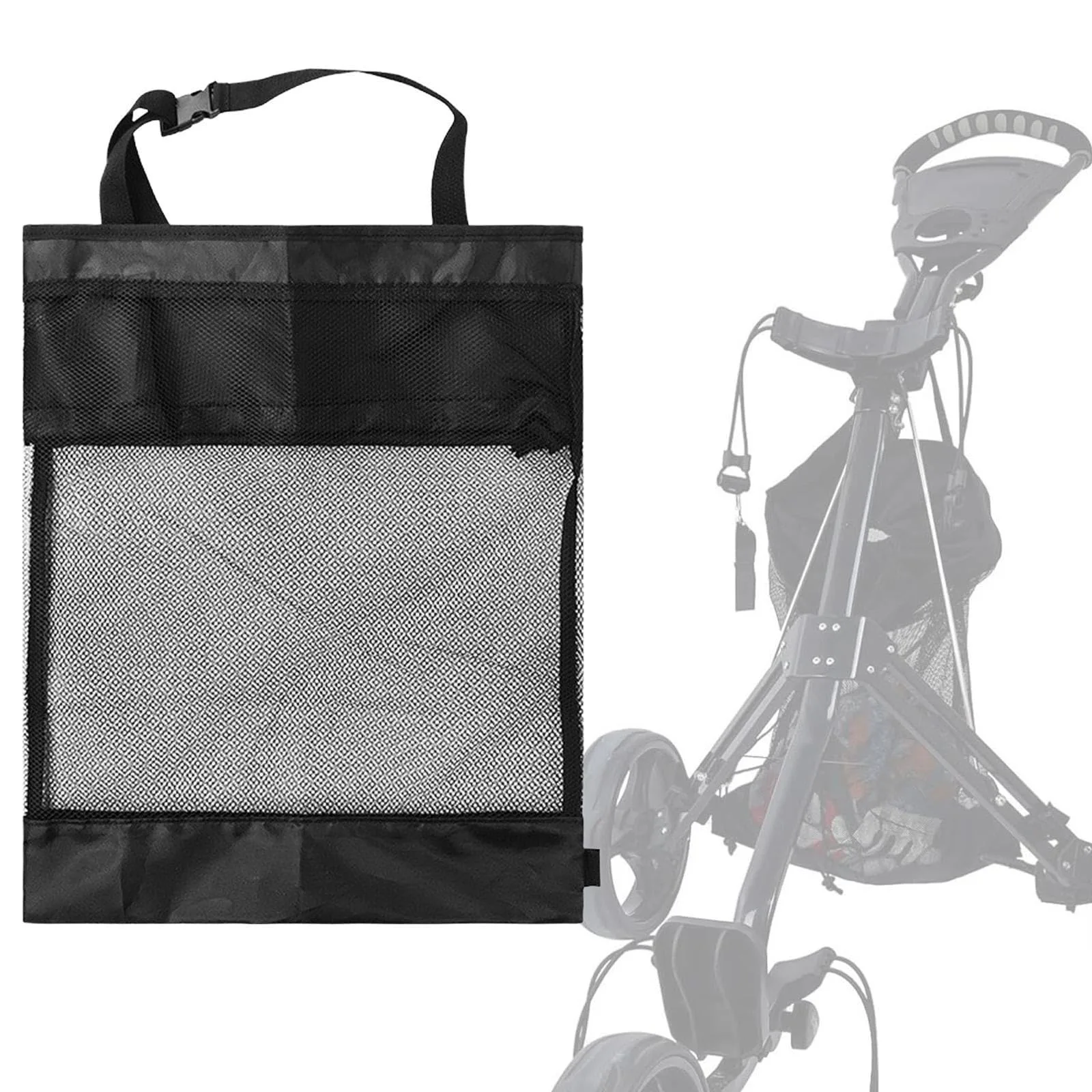 Generic Golf Push Cart Storage Bag with Mesh Organizer image 4