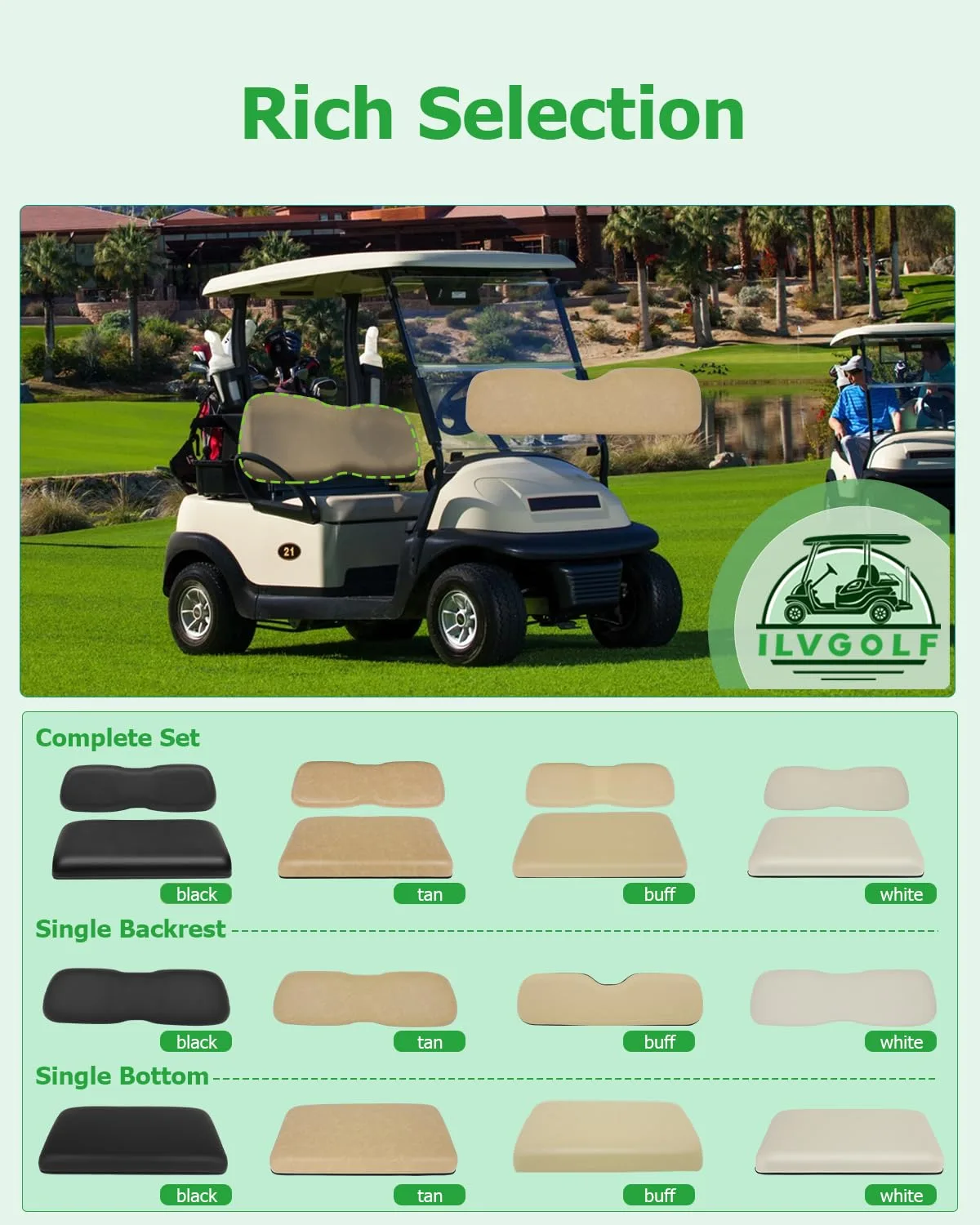 ILVGOLF Front Seat Backrest for E-Z-G-O TXT 1994+ image 3