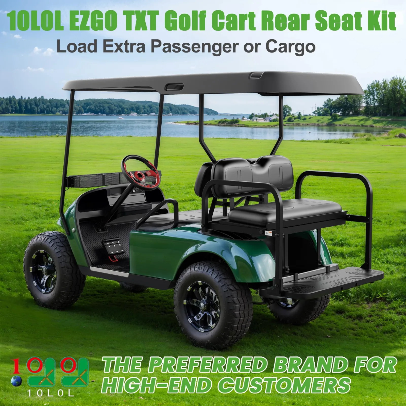 10L0L Rear Flip Seat Kit for E-Z-G-O TXT Golf Carts image 2
