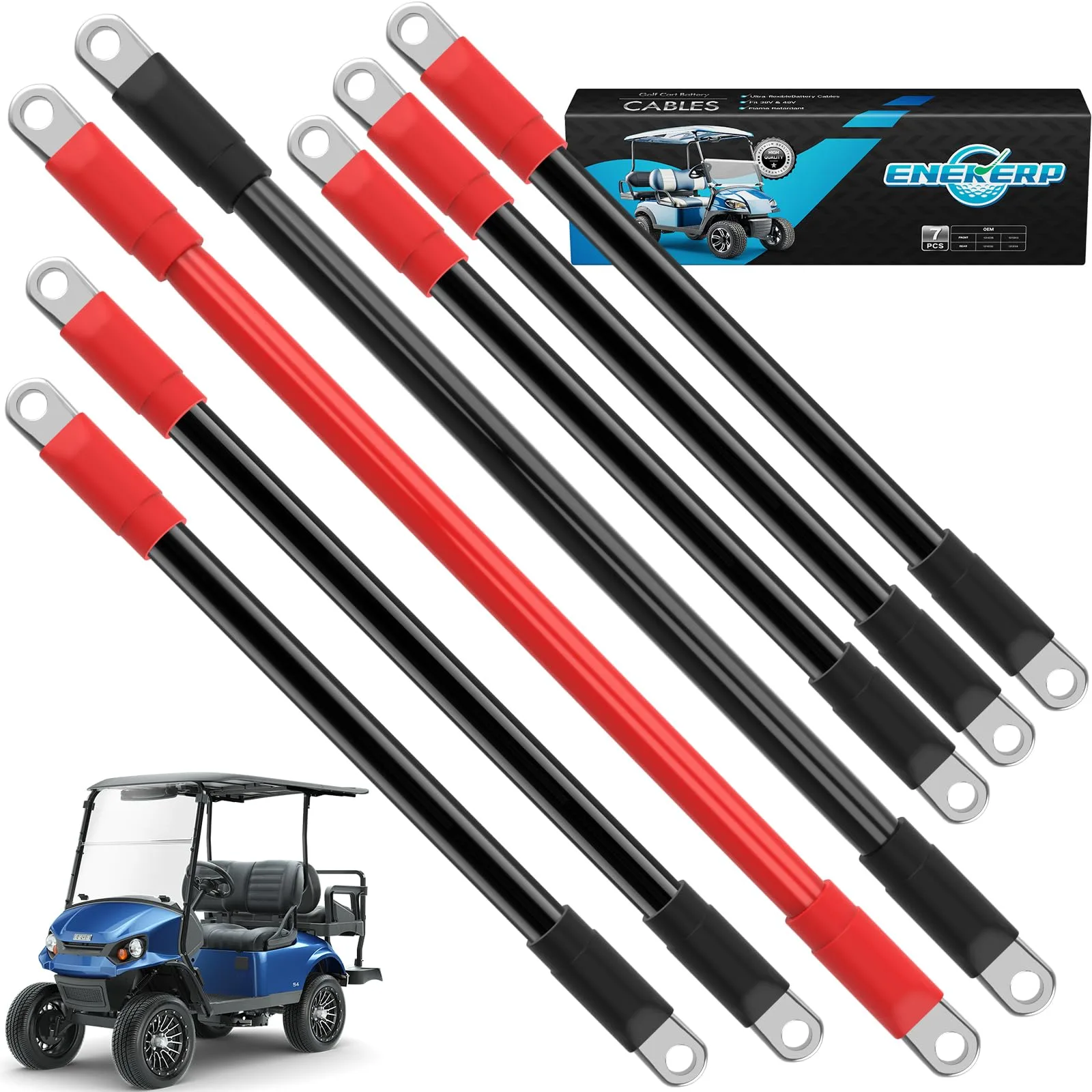 ENEKERP Battery Cable Kit for EZGO TXT 1994-Up, 4 AWG