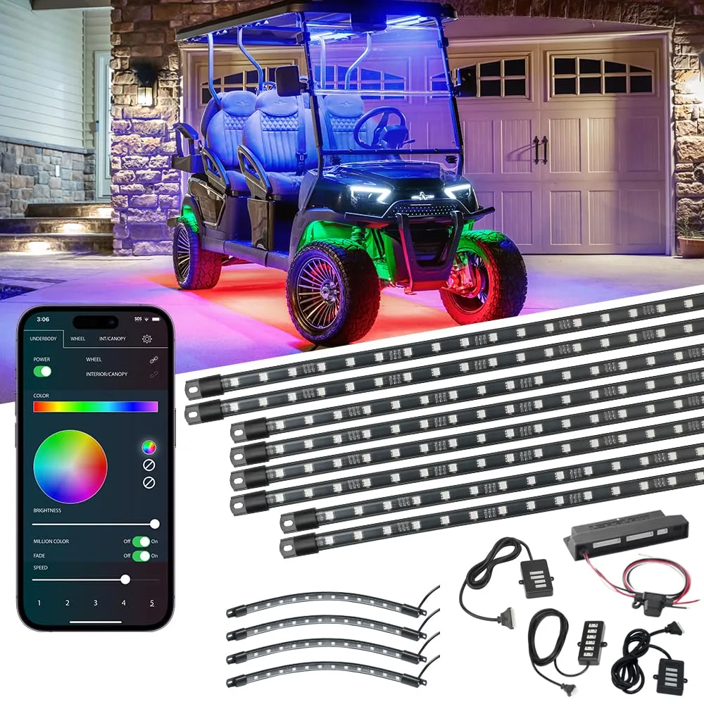 LEDGlow Bluetooth LED Golf Cart Underglow Kit LU-GC-MBT12