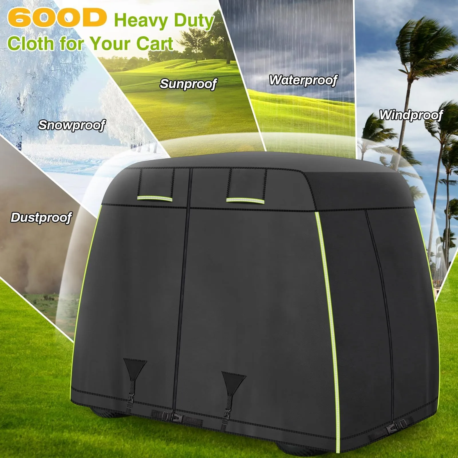 LEAPGOMAX 600D Golf Cart Cover for EZGO, Club Car & Yamaha image 4