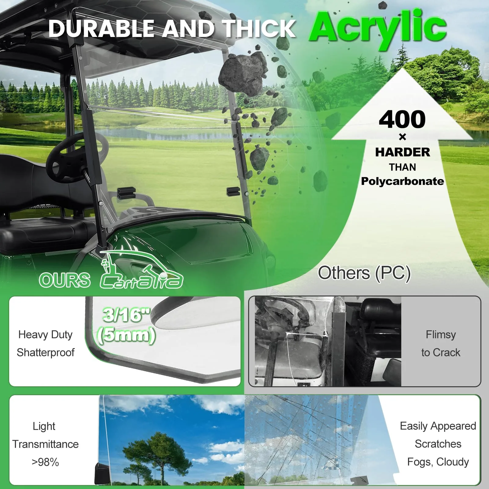 Cartalia CYD2FW Windshield for 2017-2026 Yamaha Drive 2 image 4