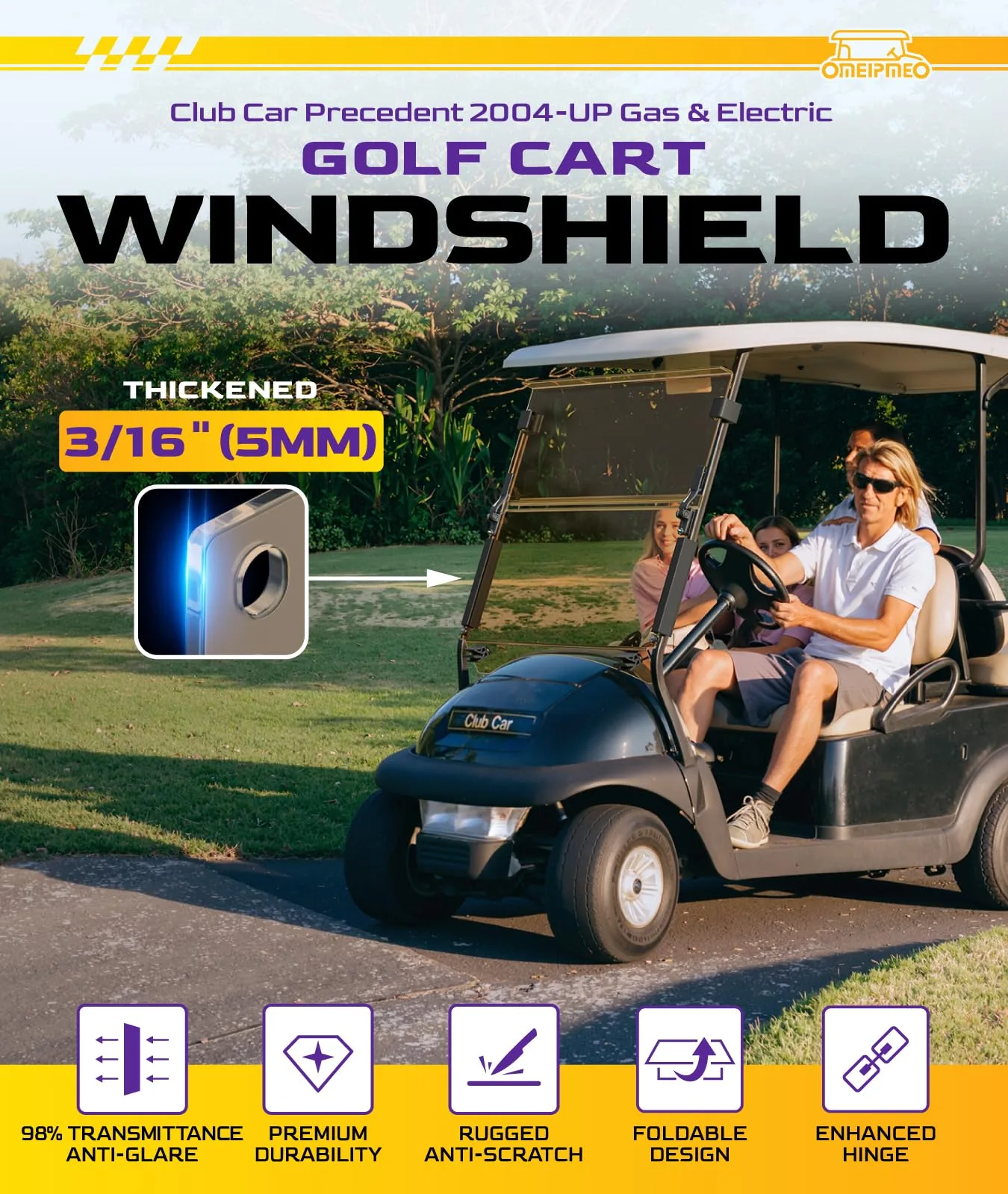 OMEIPMEO Windshield for Club Car Precedent, Tempo & Onward image 2