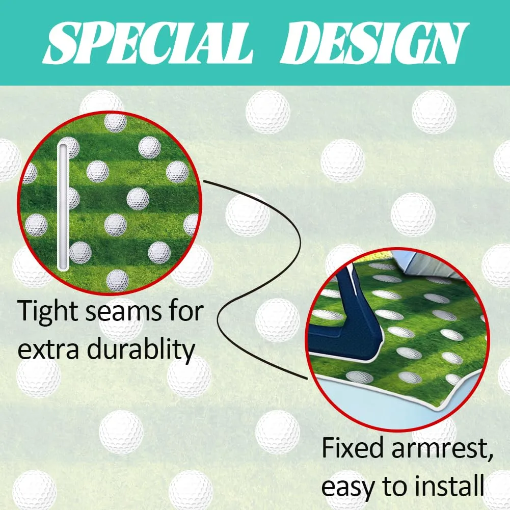ORIGACH Golf Cart Seat Cover, Golf Ball Turf Pattern image 3