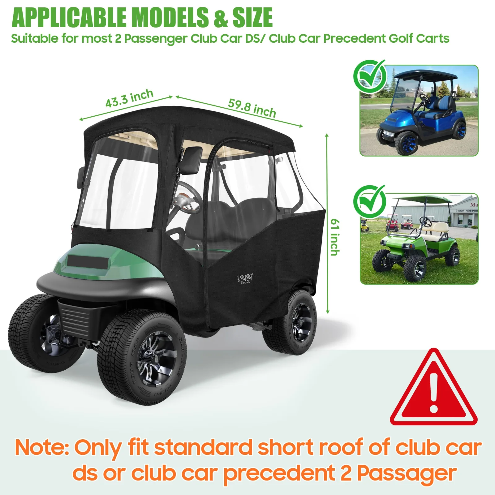 10L0L Golf Cart Enclosure for Club Car DS and Precedent image 3
