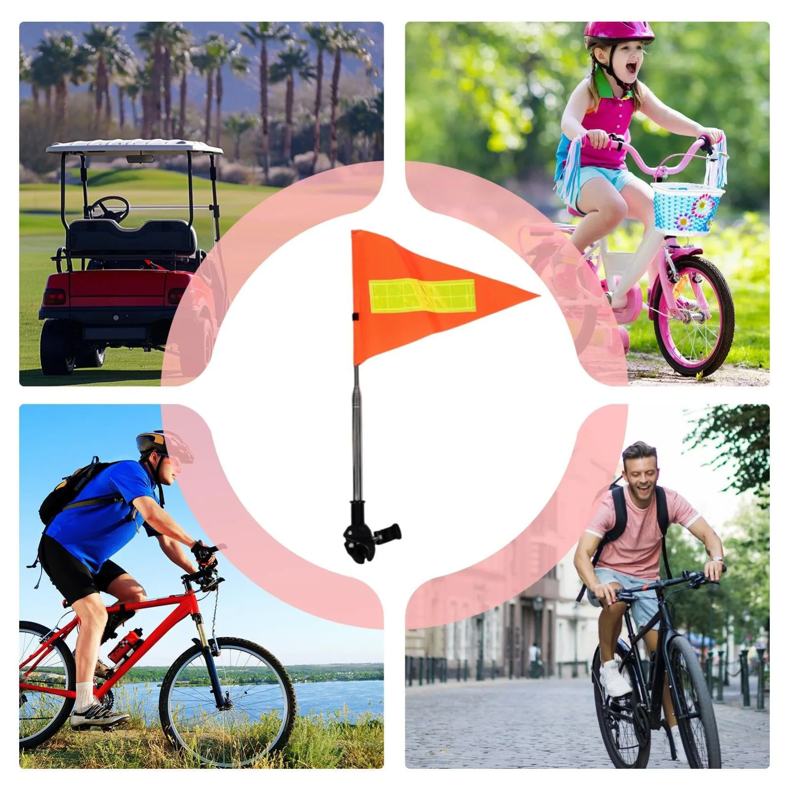 Reflective Bike Safety Flag with Pole and Mounting Bracket image 4