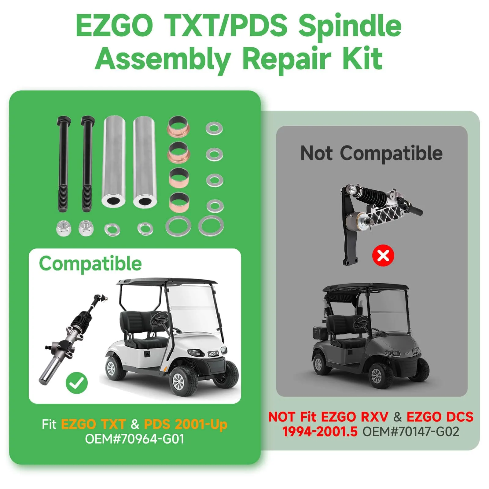 Cartalia Spindle Bushing Kit for E-Z-GO TXT/PDS image 2