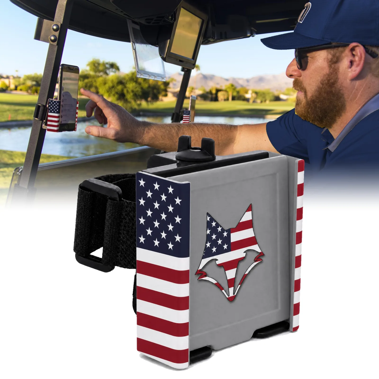 Desert Fox Golf Strap-Style Golf Cart Phone Holder
