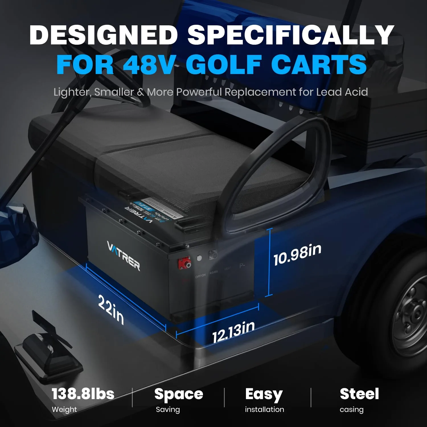 VATRER POWER 48V 150Ah Lithium Golf Cart Battery image 3