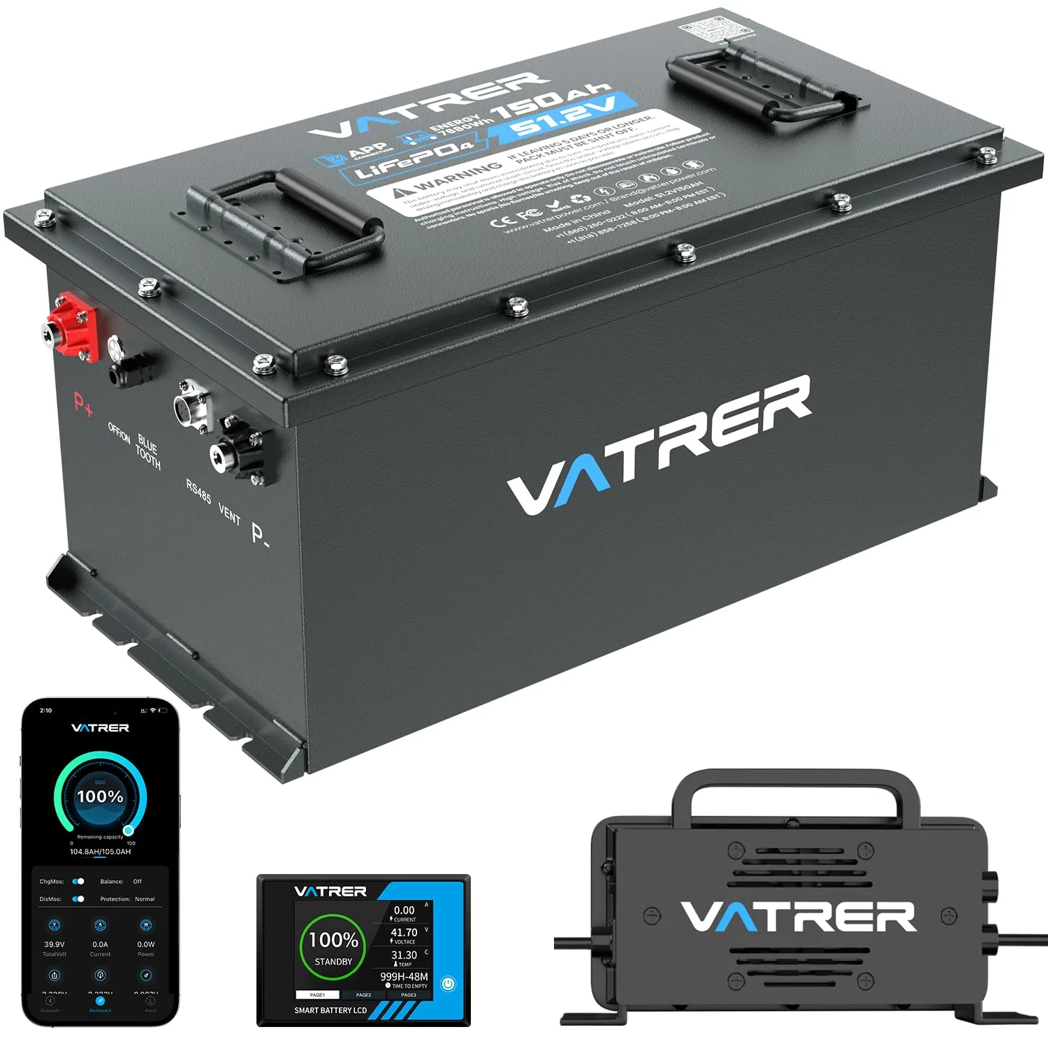 VATRER POWER 48V 150Ah Lithium Golf Cart Battery