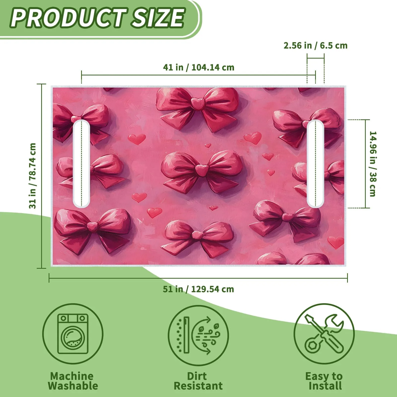 Tiveruda Pink Watercolor Bow Golf Cart Seat Cover image 2