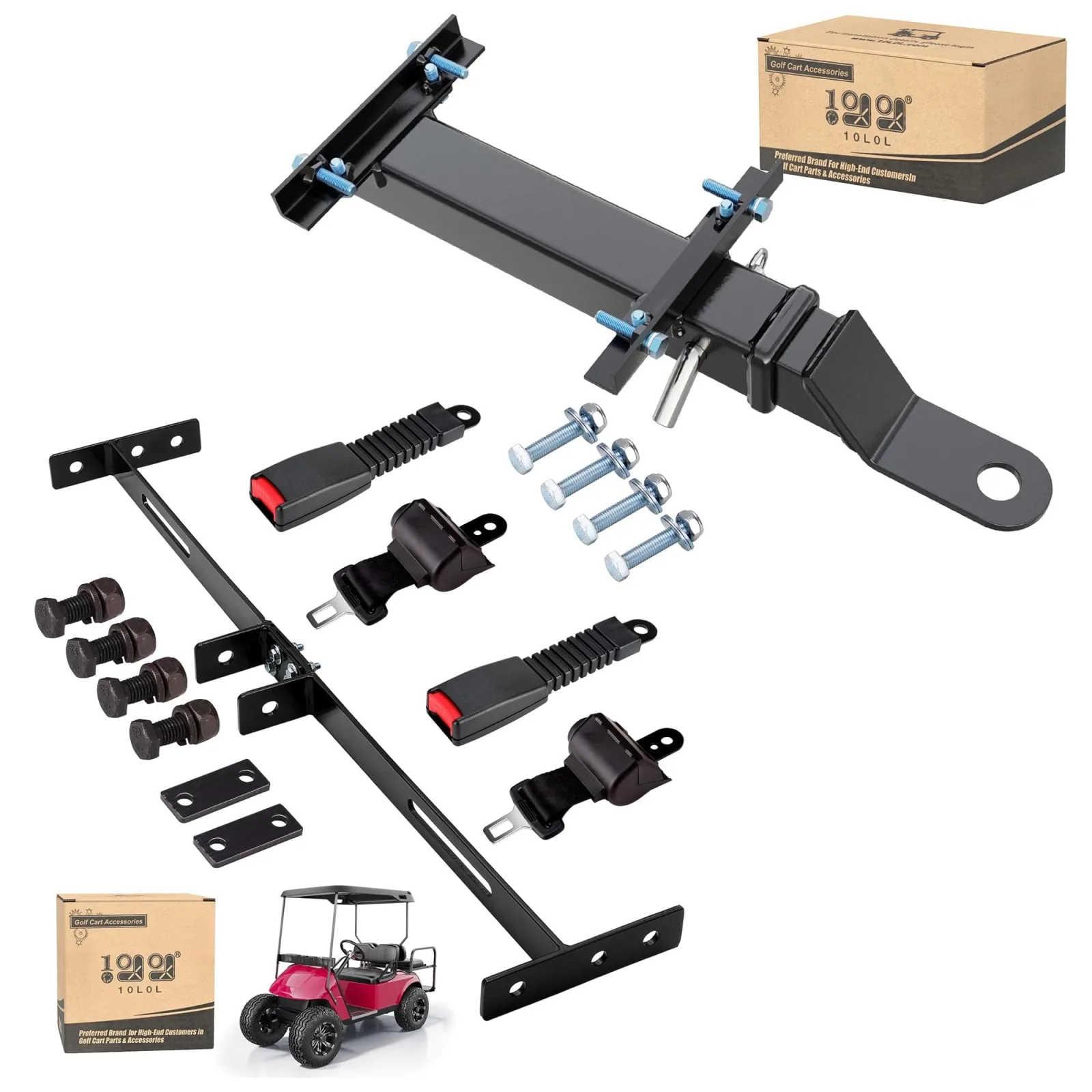 10L0L Golf Cart Trailer Hitch and Seat Belt Bracket Kit