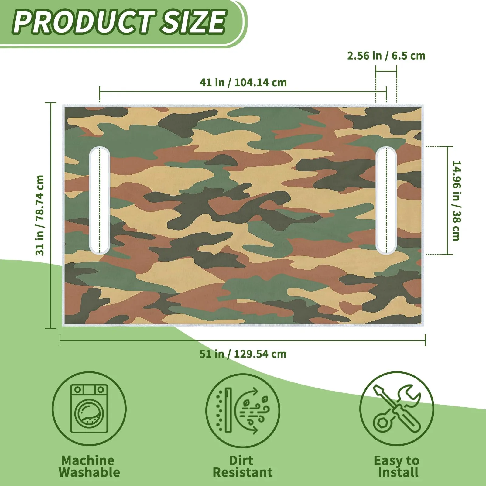 Tiveruda Camouflage Golf Cart Seat Cover for Double Seats image 2
