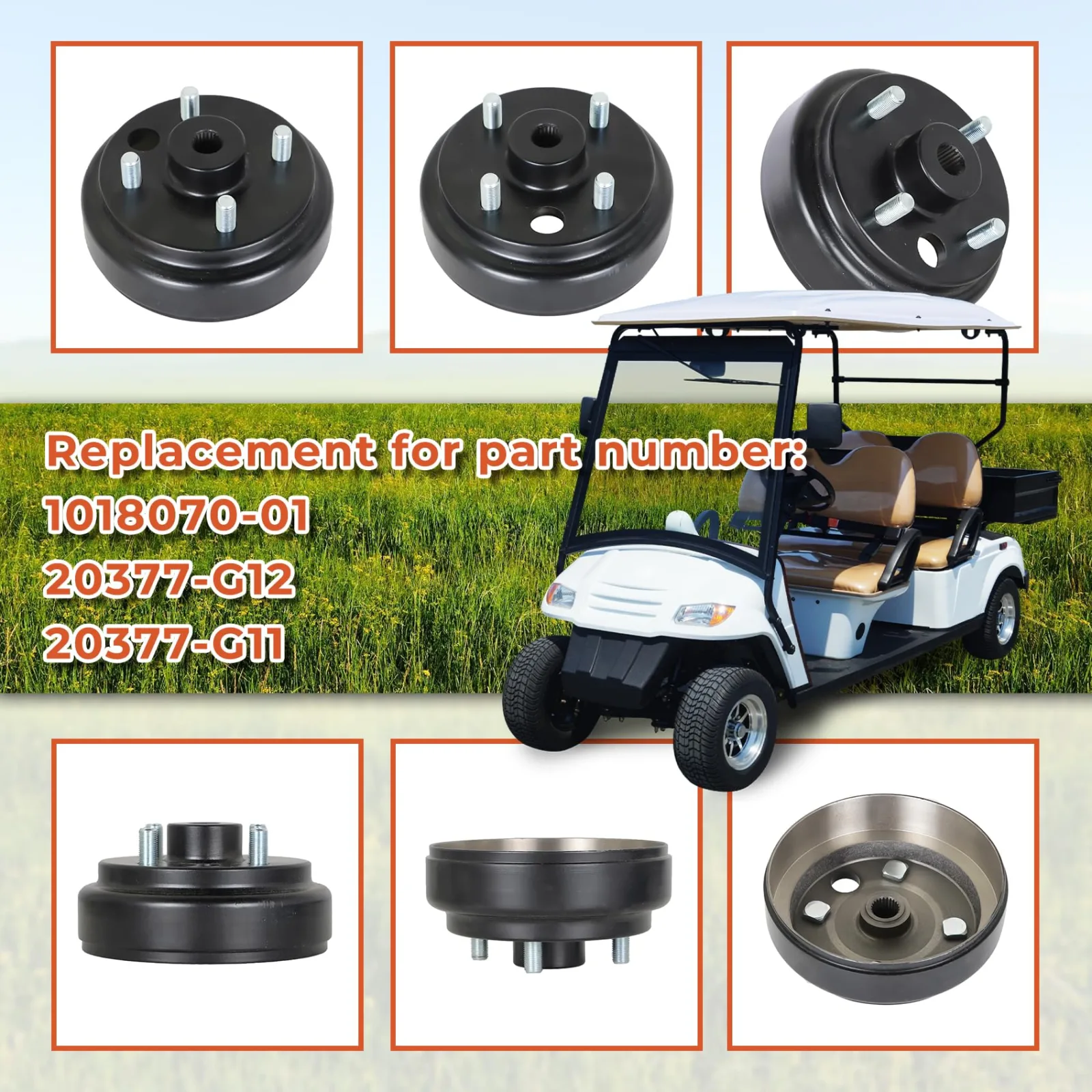 Labwork 24-Spline Rear Axle & Brake Hub Drum Kit for E-Z-GO image 4