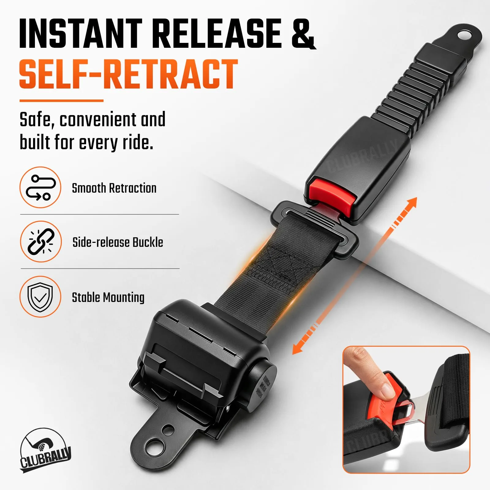 CLUBRALLY 40-Inch Golf Cart Seat Belt Kit image 2