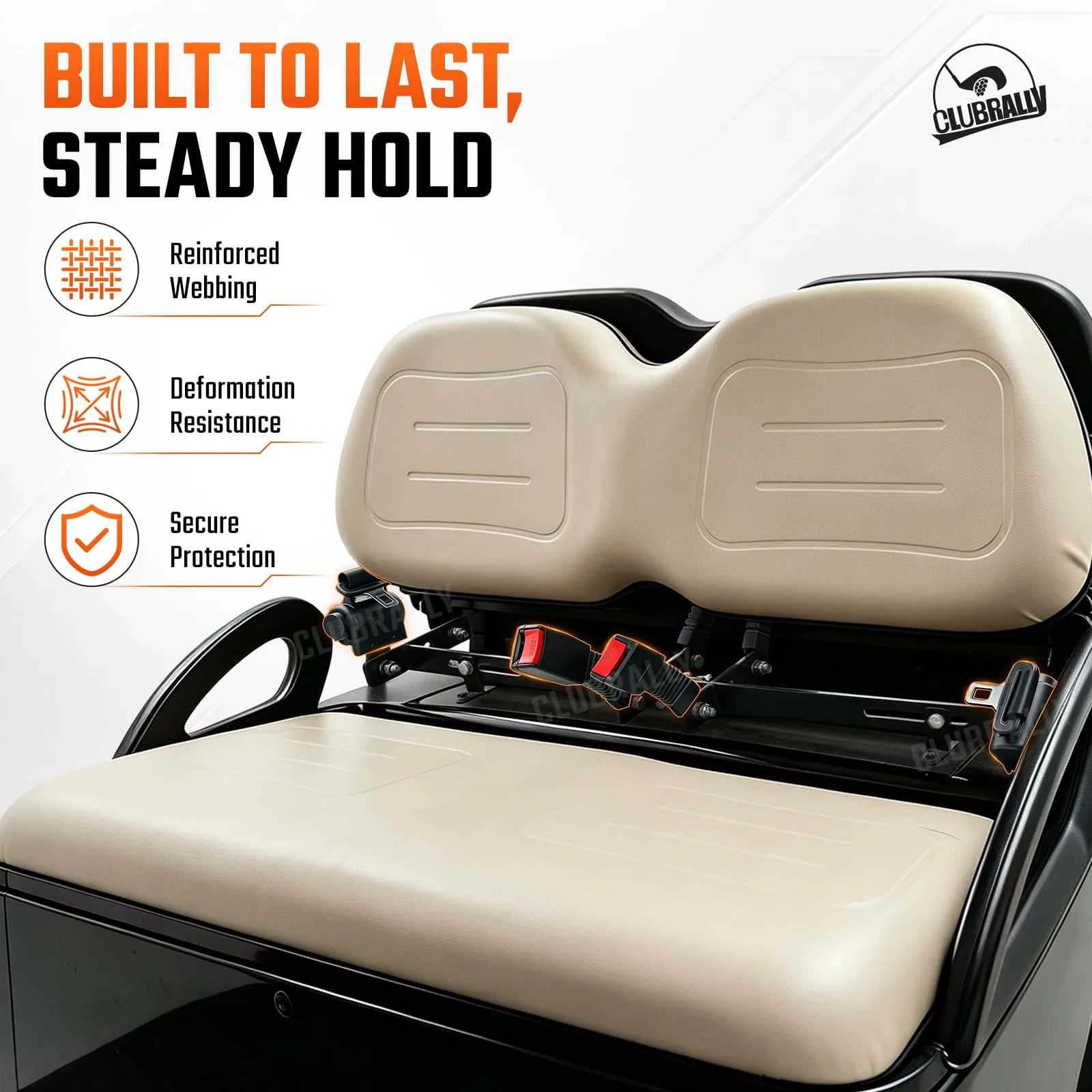 CLUBRALLY 40-Inch Golf Cart Seat Belt Kit image 4
