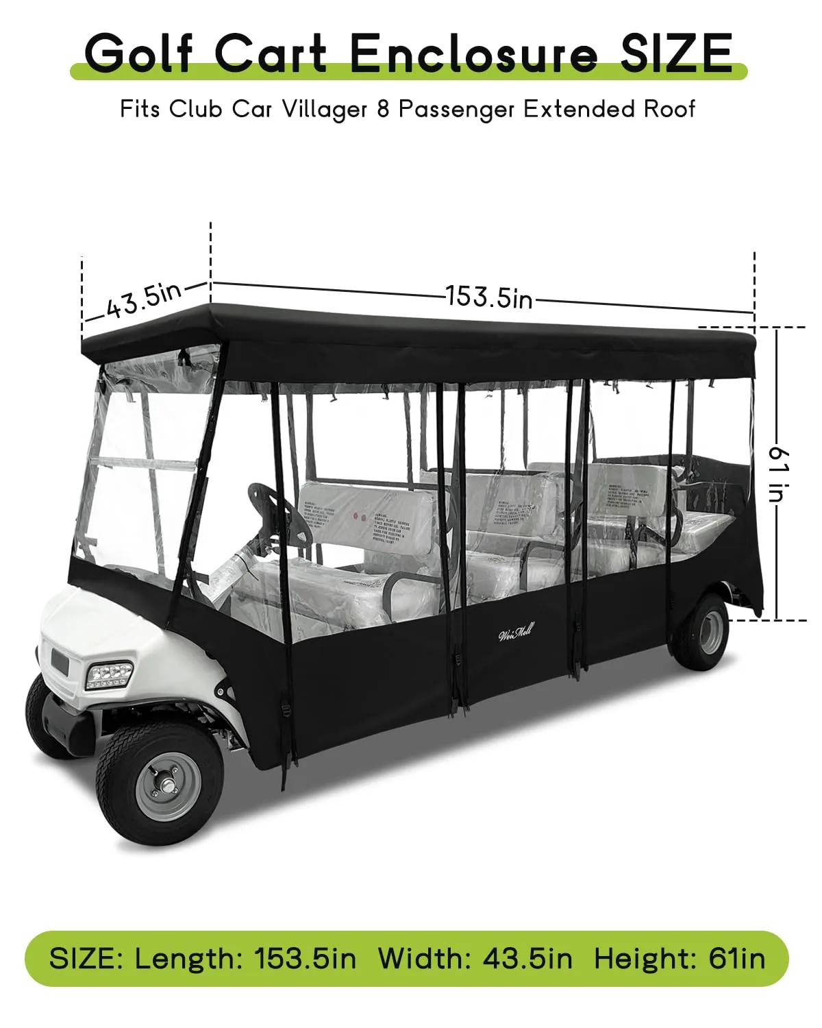 WEIMELL Enclosure for Club Car Villager 8 Passenger image 2
