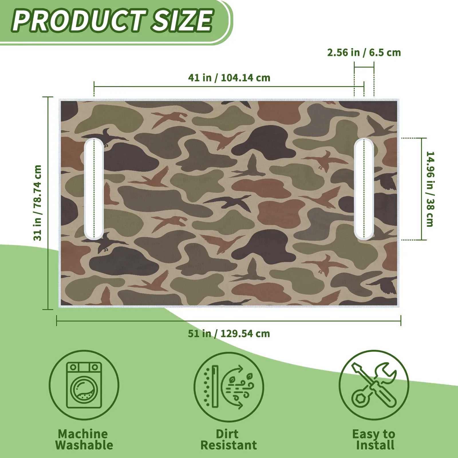 Tiveruda Duck Camouflage Golf Cart Seat Cover 51 x 31 in image 2
