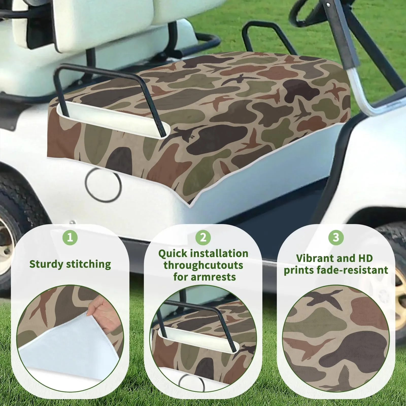 Tiveruda Duck Camouflage Golf Cart Seat Cover 51 x 31 in image 3