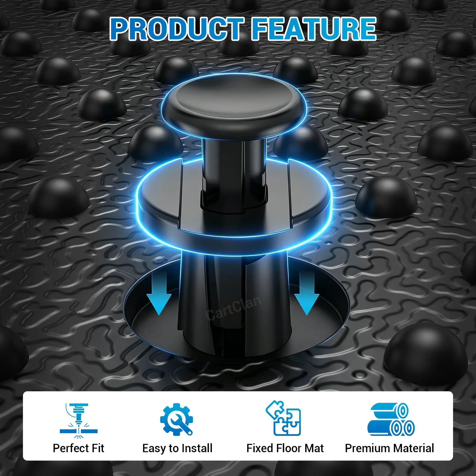 CartClan Yamaha Golf Cart Floor Mat and Rivet Kit CT-0248 image 3