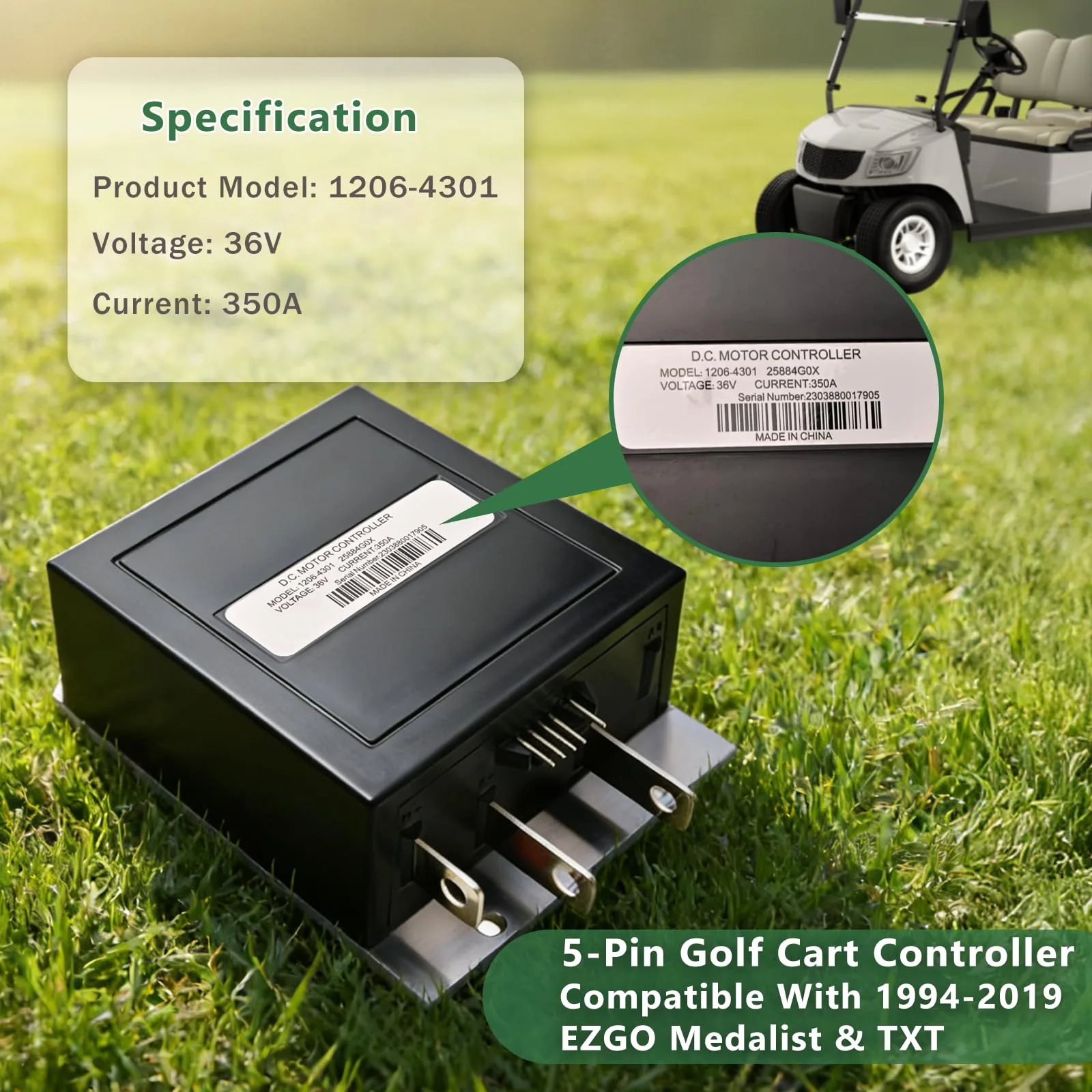 Npmkx 1206-4301 36V Controller for E-Z-G-O TXT & Medalist image 2
