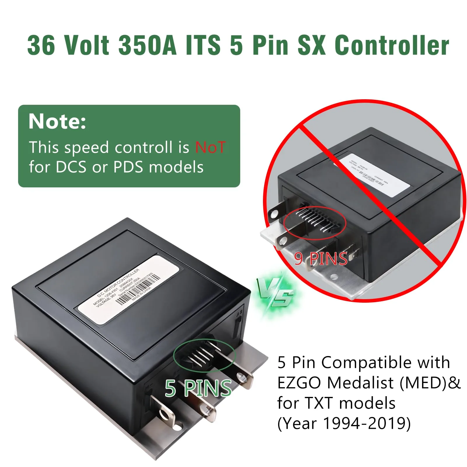 Npmkx 1206-4301 36V Controller for E-Z-G-O TXT & Medalist image 3