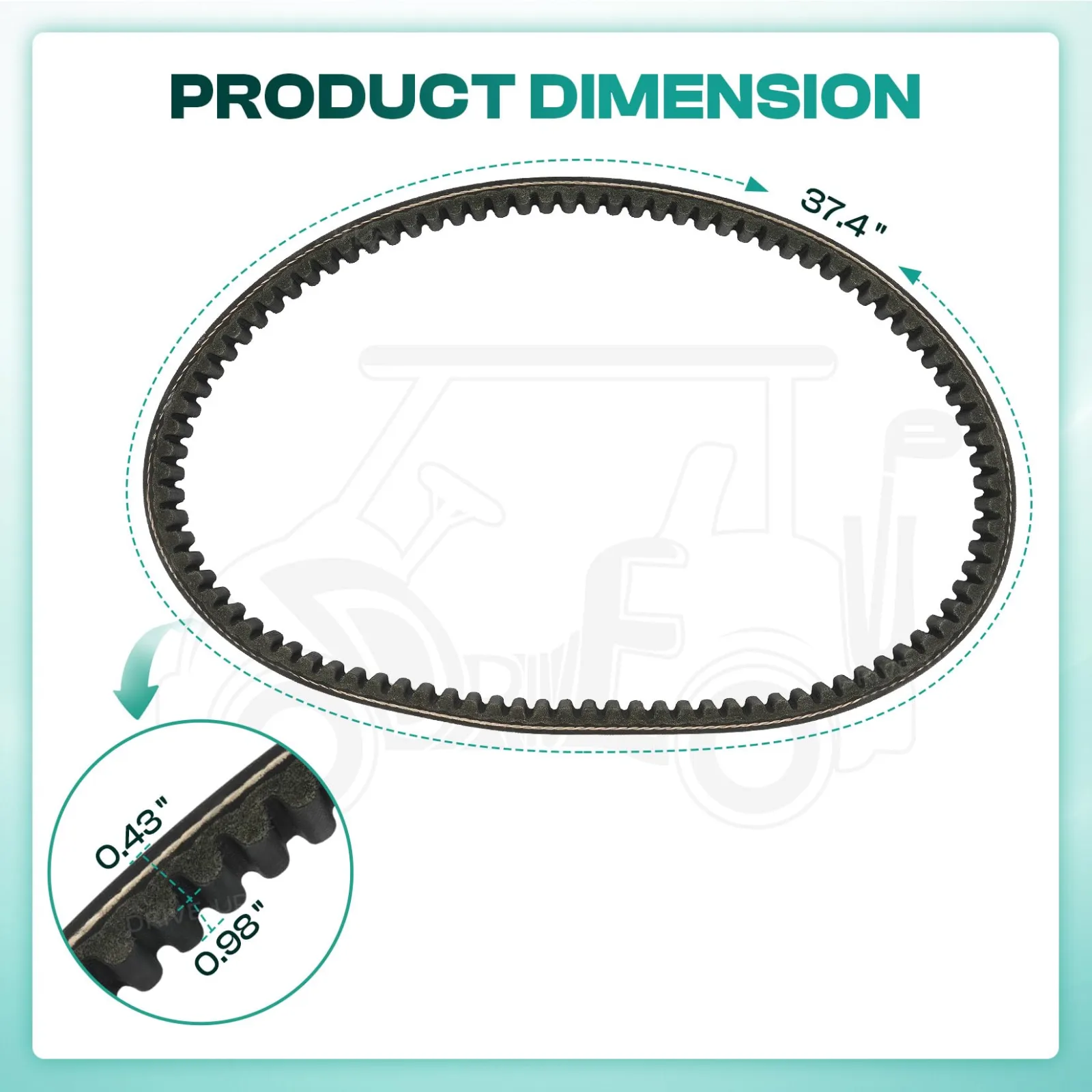 DRIVE UP Drive Belt DU00093 for Club Car DS and Precedent image 3