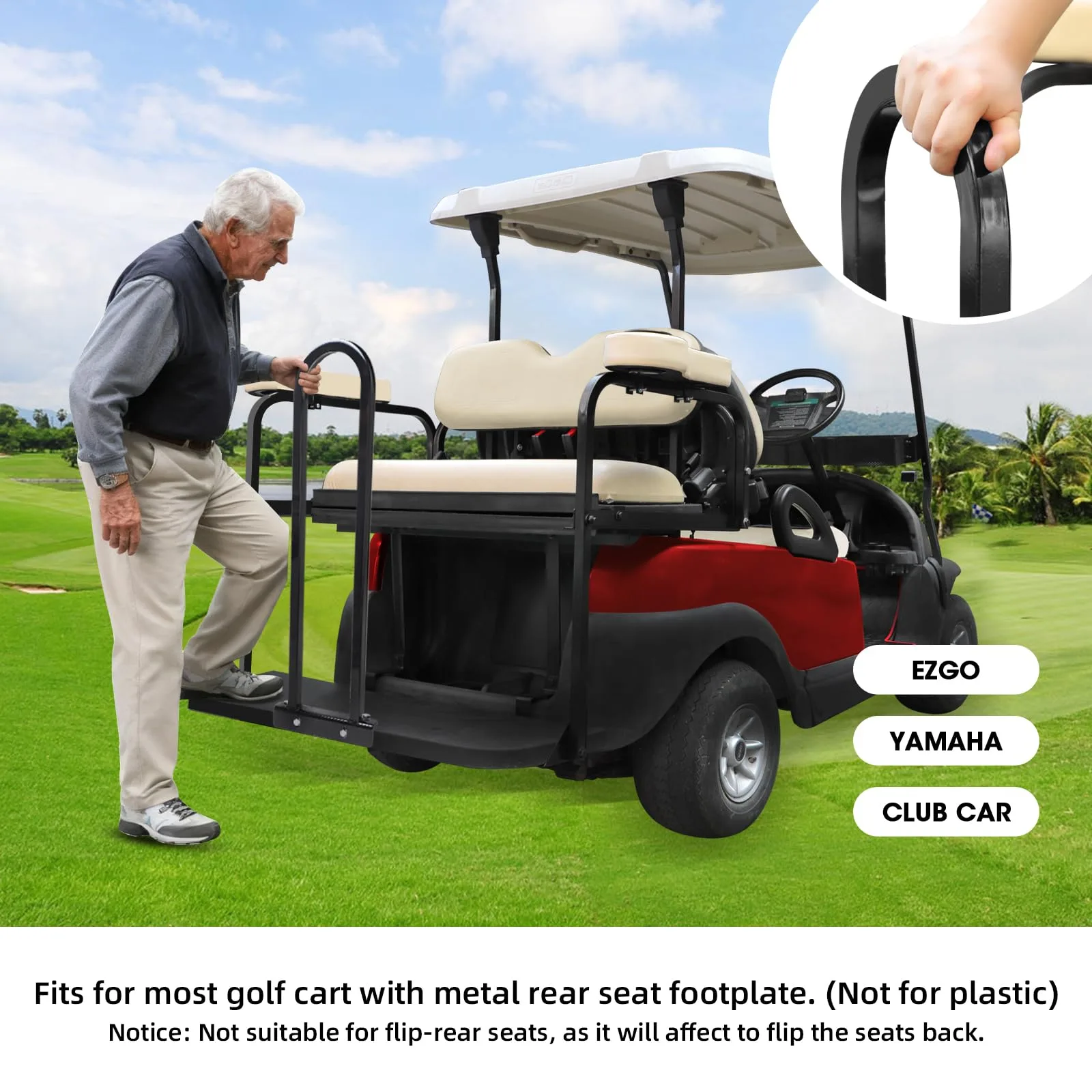 AIPSET AP0582 Golf Cart Rear Seat Grab Bar image 2