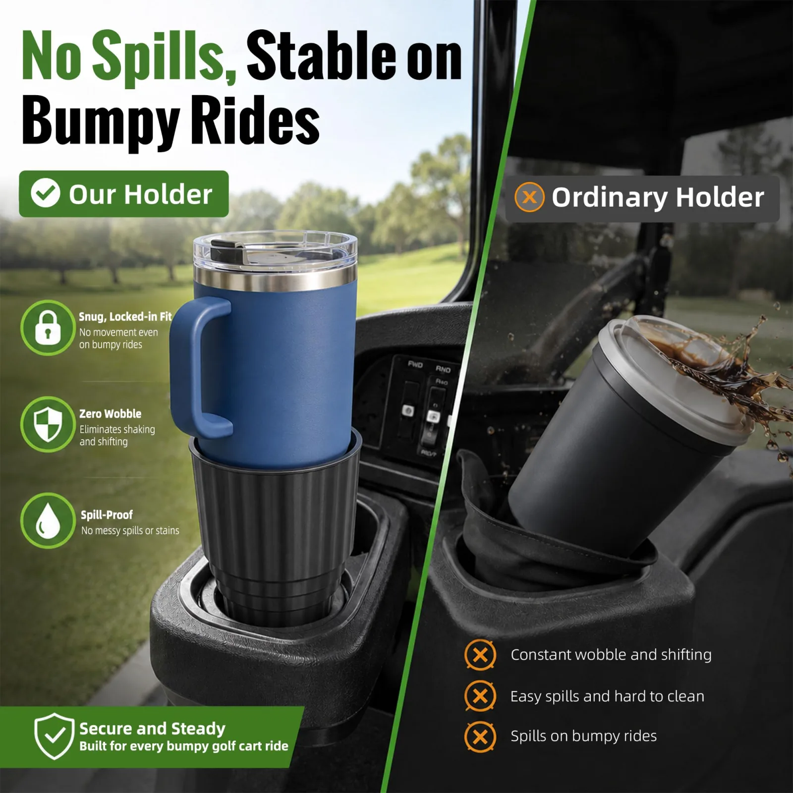 Roykaw ROY0688 Golf Cart Front Dash Cup Holder Adapter image 4