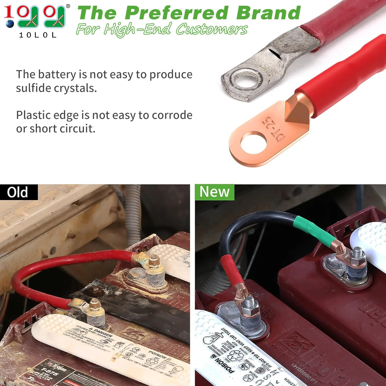 10L0L Battery Cable Set for Yamaha G22 48V Golf Cart image 2