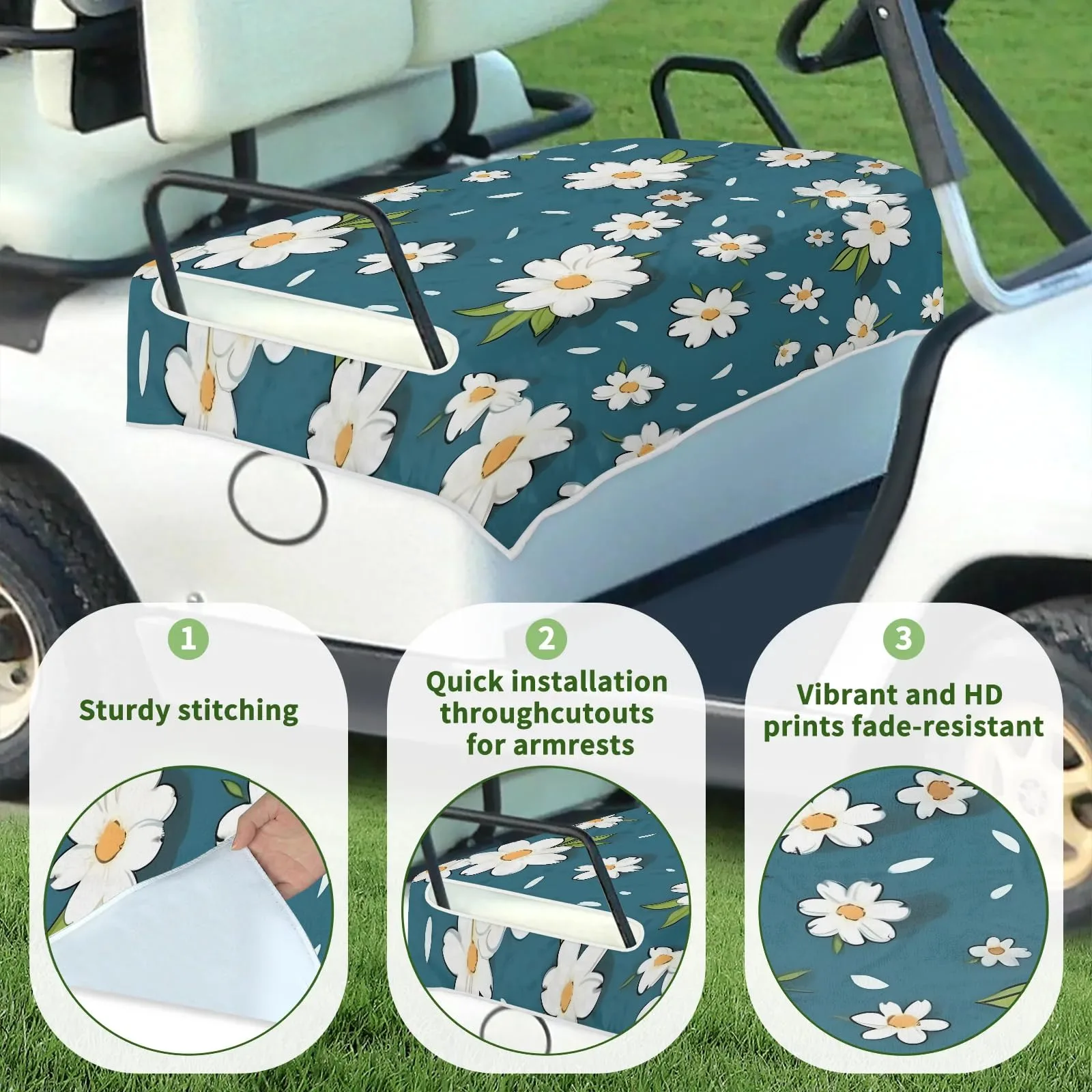 Tiveruda Golf Cart Seat Cover for Double Seats, 51 x 31 in image 3