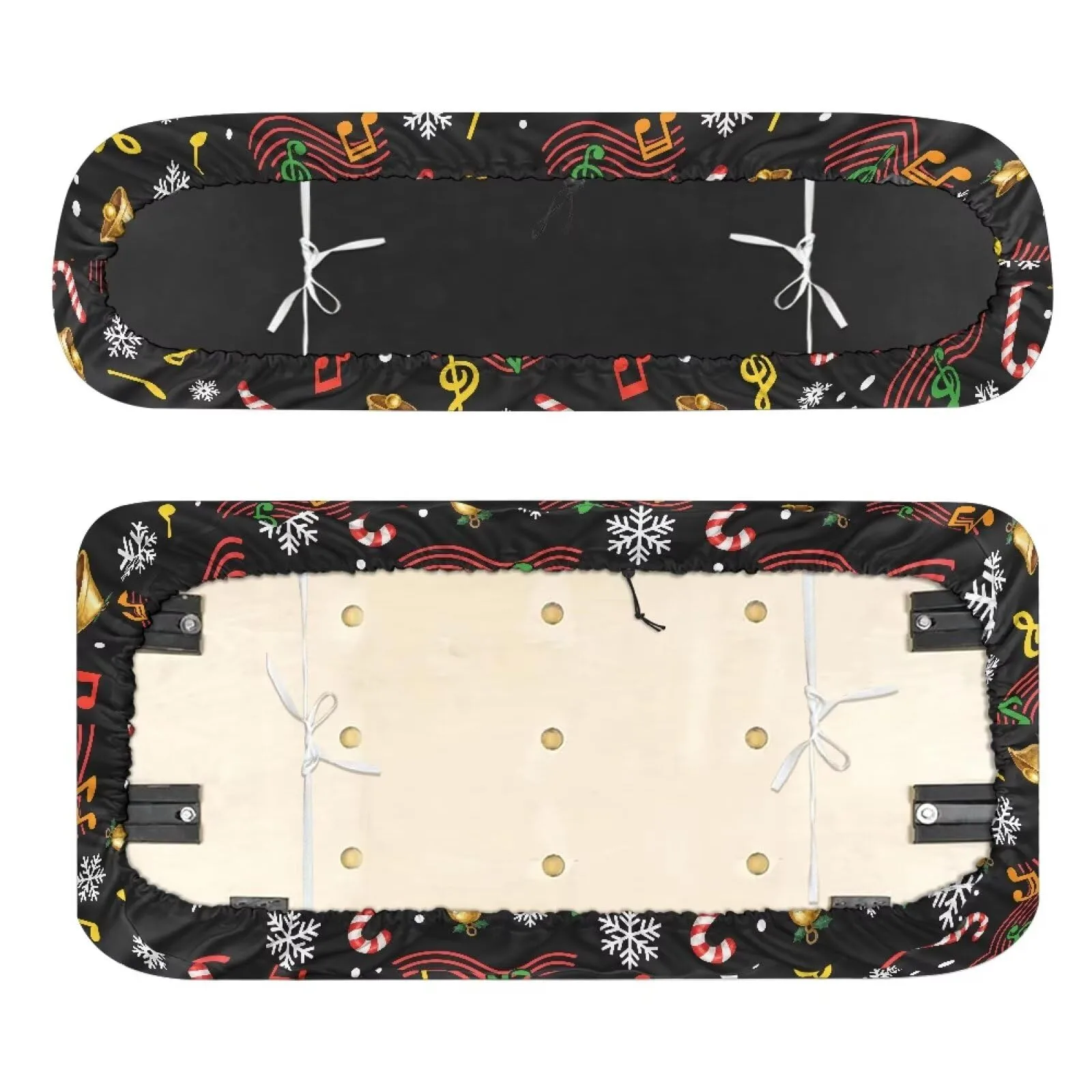 Quidrwyo Bell Snowflakes Golf Cart Seat Cover Set image 2