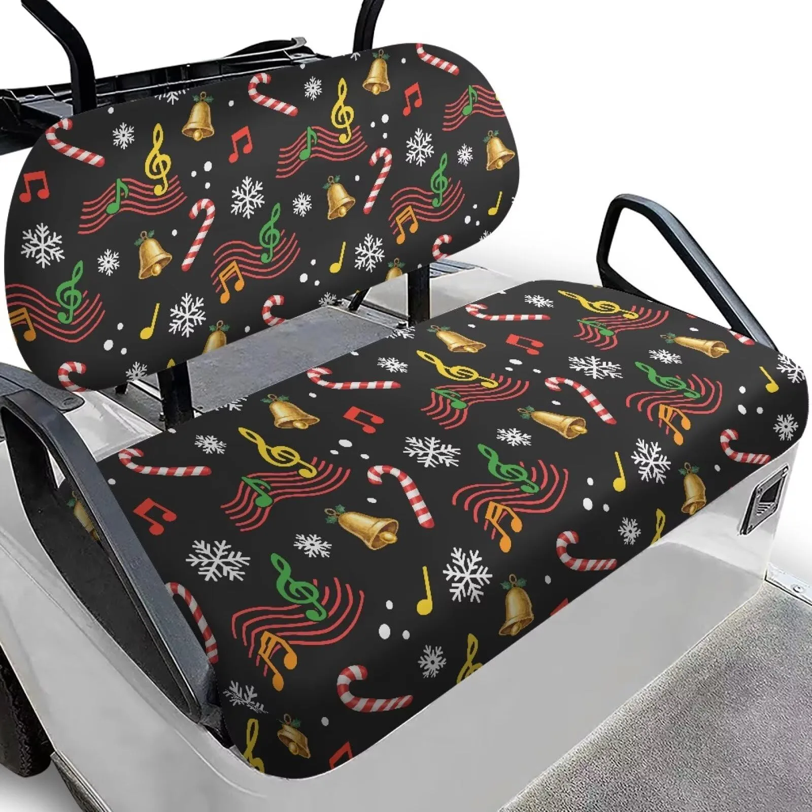 Quidrwyo Bell Snowflakes Golf Cart Seat Cover Set