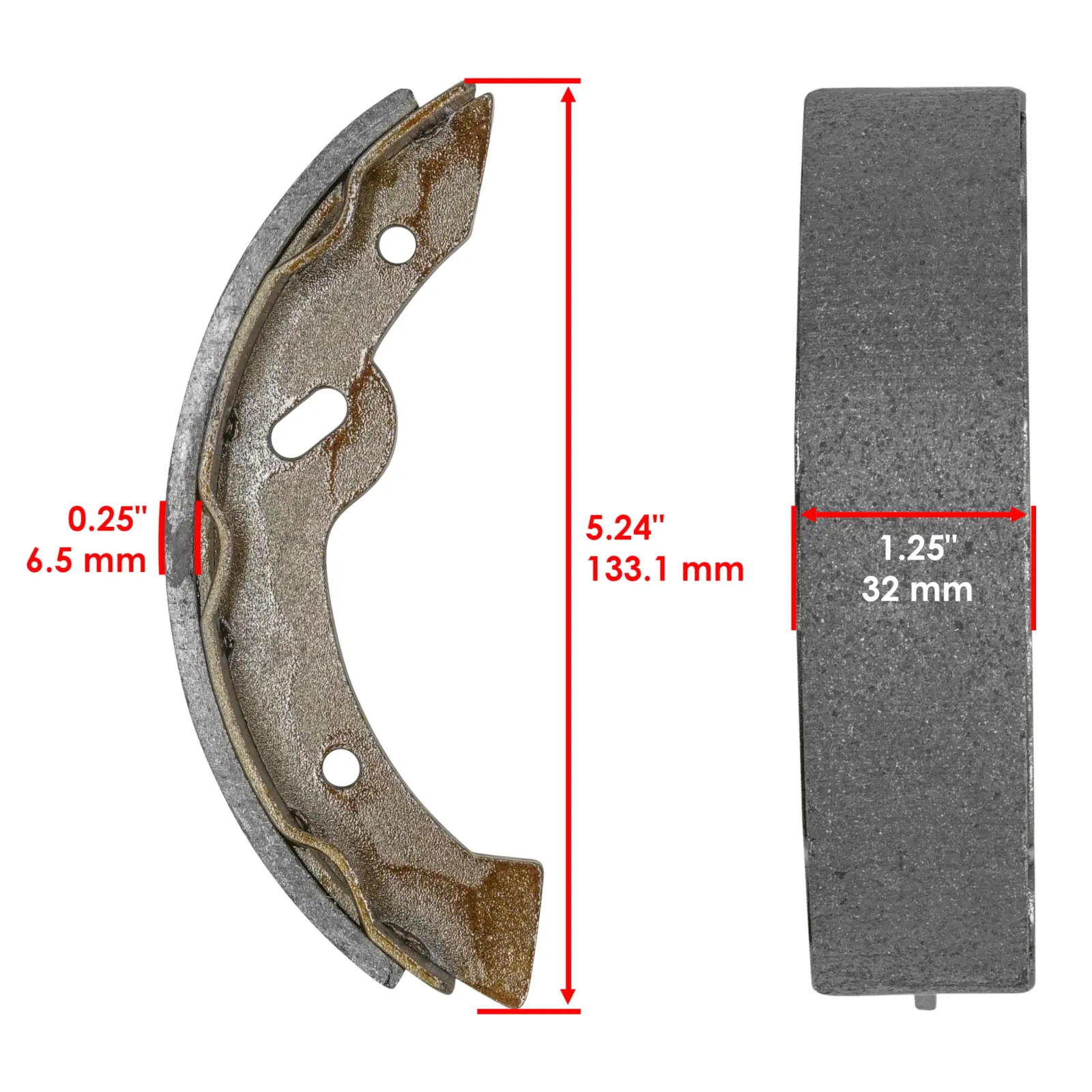 Caltric BS164/12 Brake Shoes for E-Z-GO Golf Carts image 2