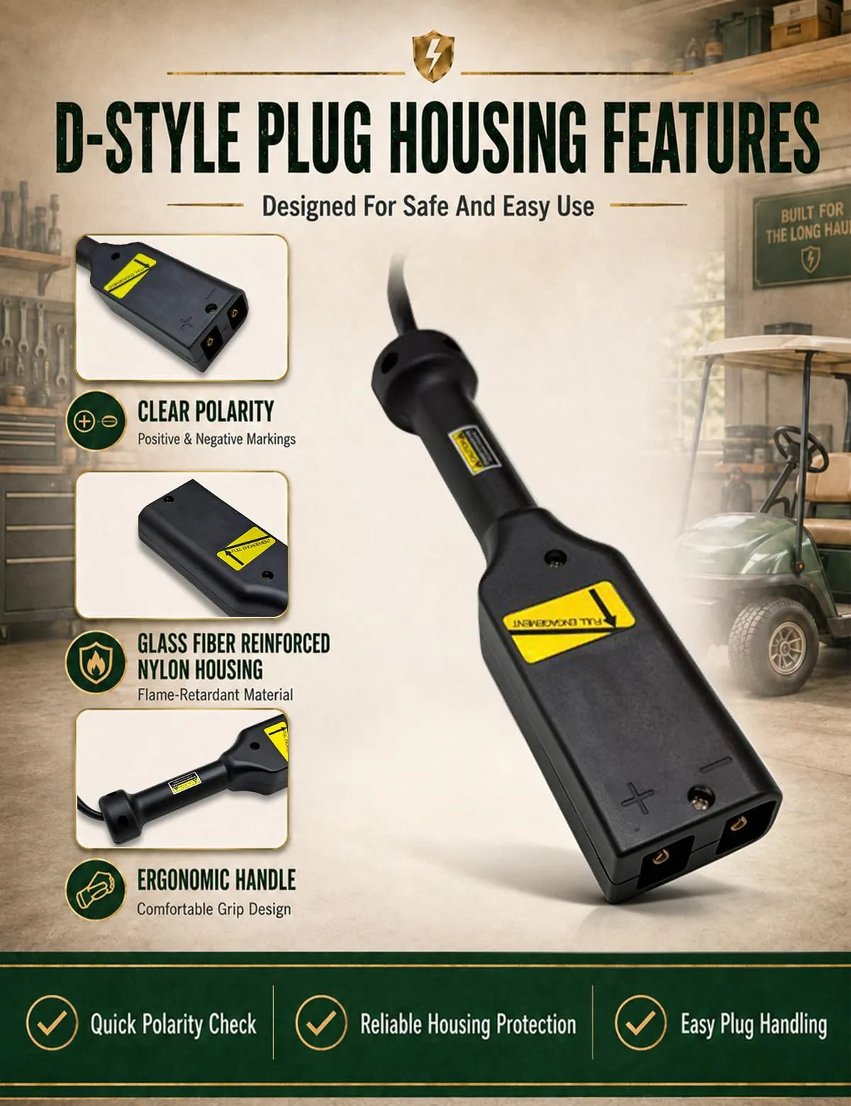 Rugaest 36V D-Style EZGO Golf Cart Charger Plug image 3