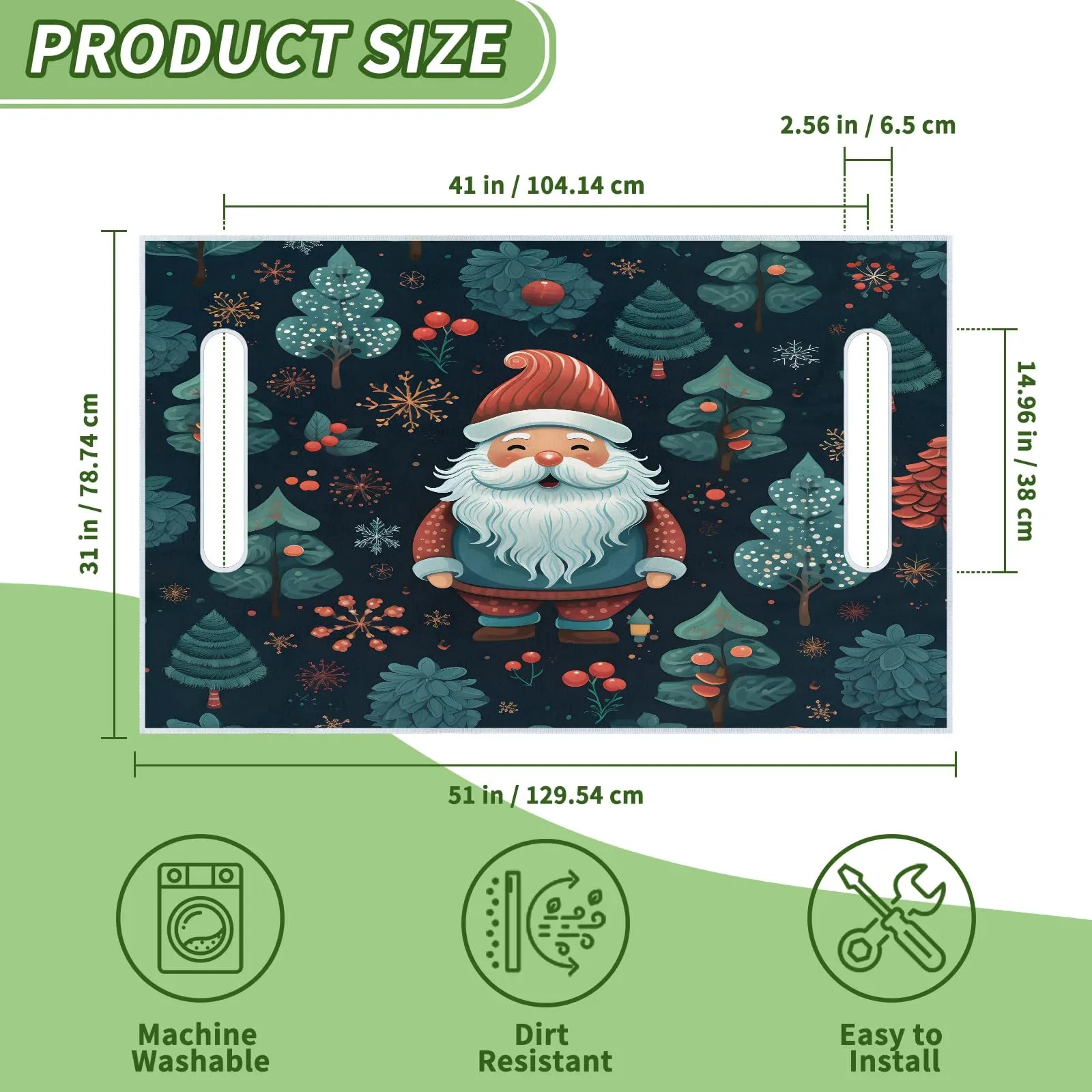 Tiveruda Santa Claus Golf Cart Seat Cover, 51 x 31 in image 2
