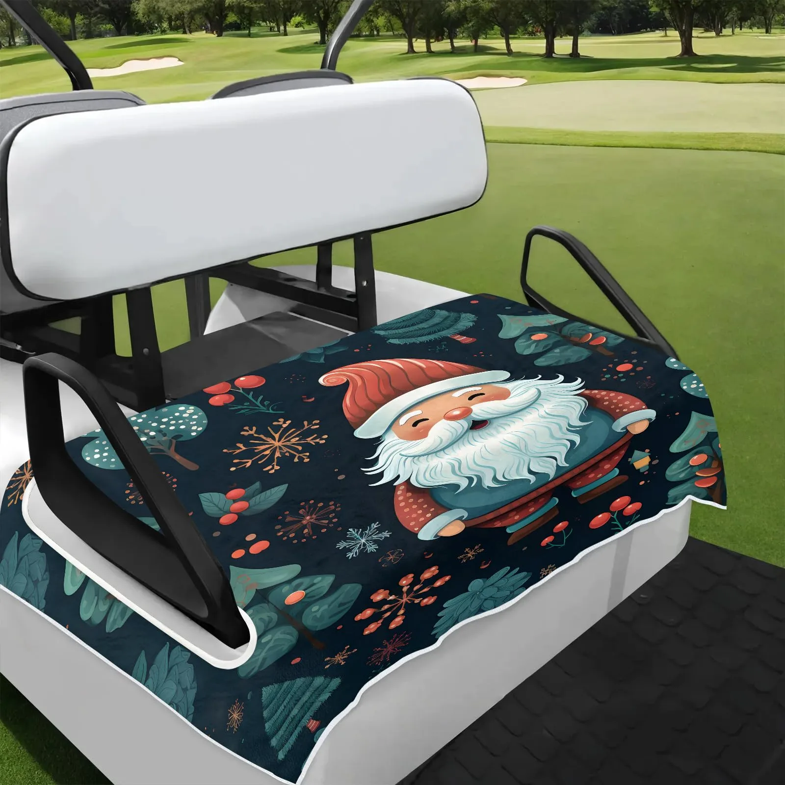 Tiveruda Santa Claus Golf Cart Seat Cover, 51 x 31 in