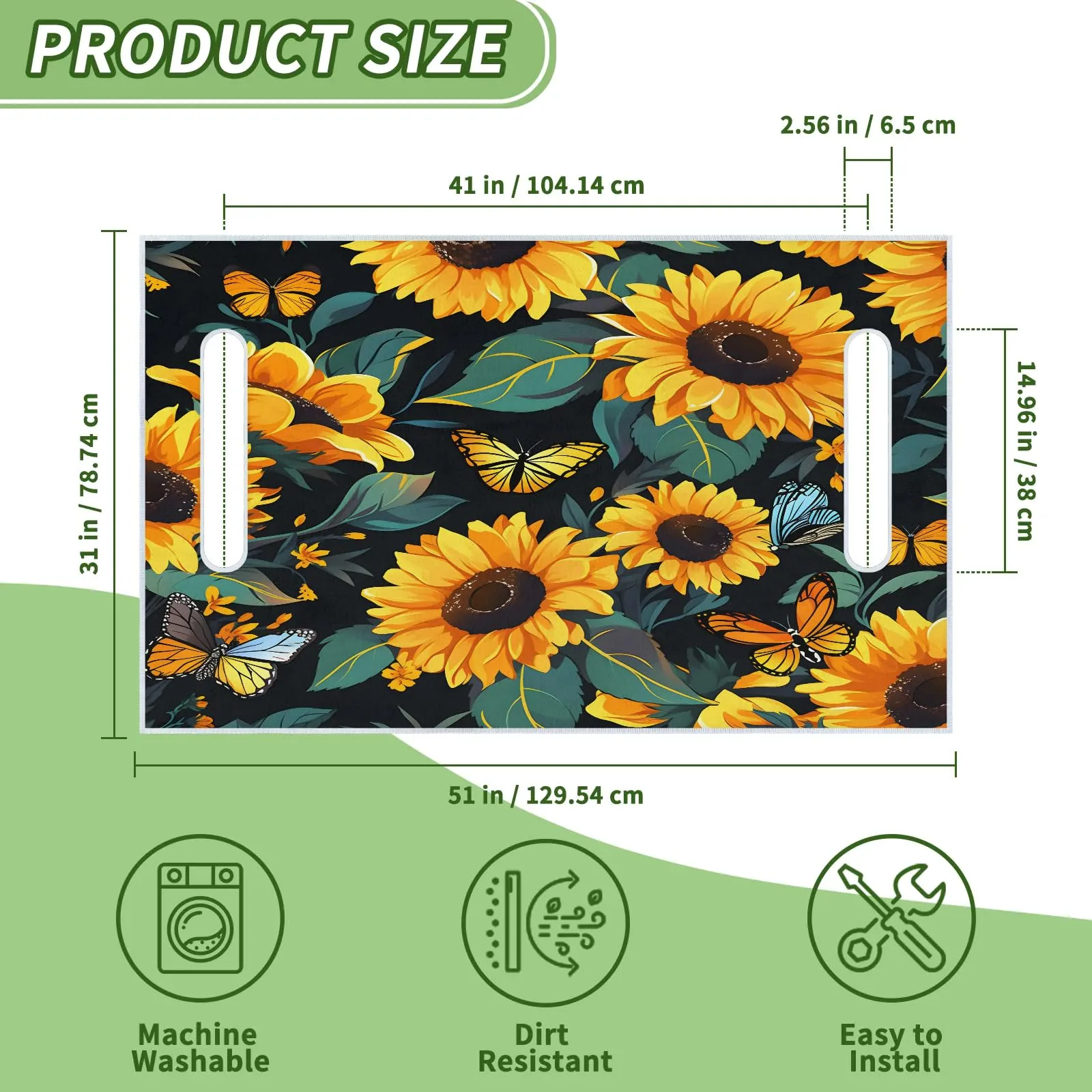 Tiveruda Sunflower Golf Cart Seat Cover, 51 x 31 in image 2