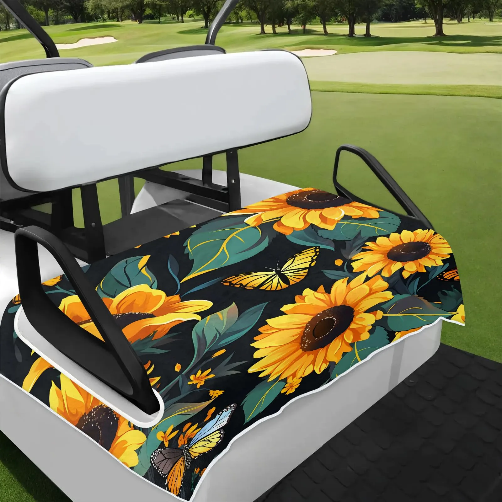 Tiveruda Sunflower Golf Cart Seat Cover, 51 x 31 in