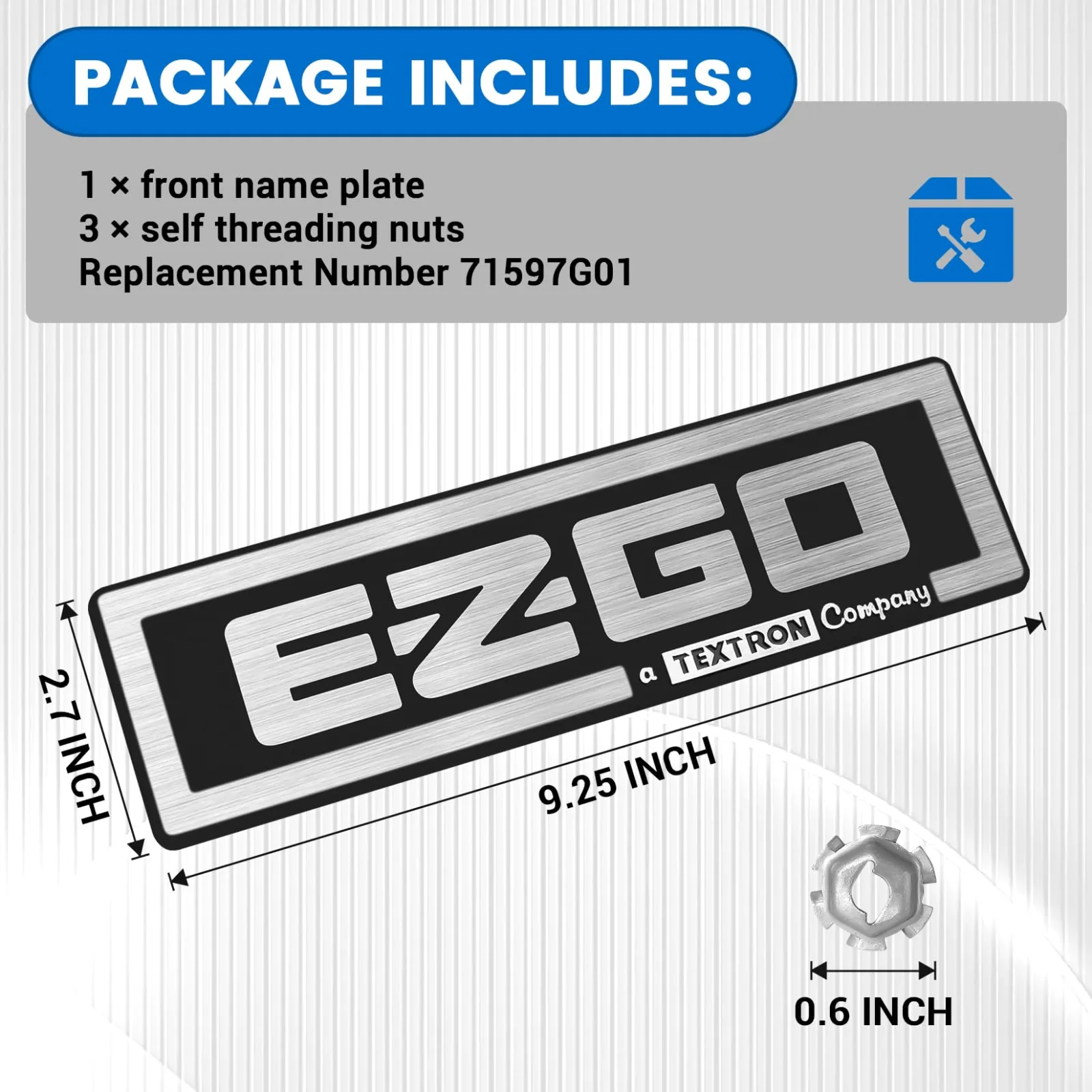 CartClan 71037G01 Name Plate for E-Z-GO TXT Carts image 2