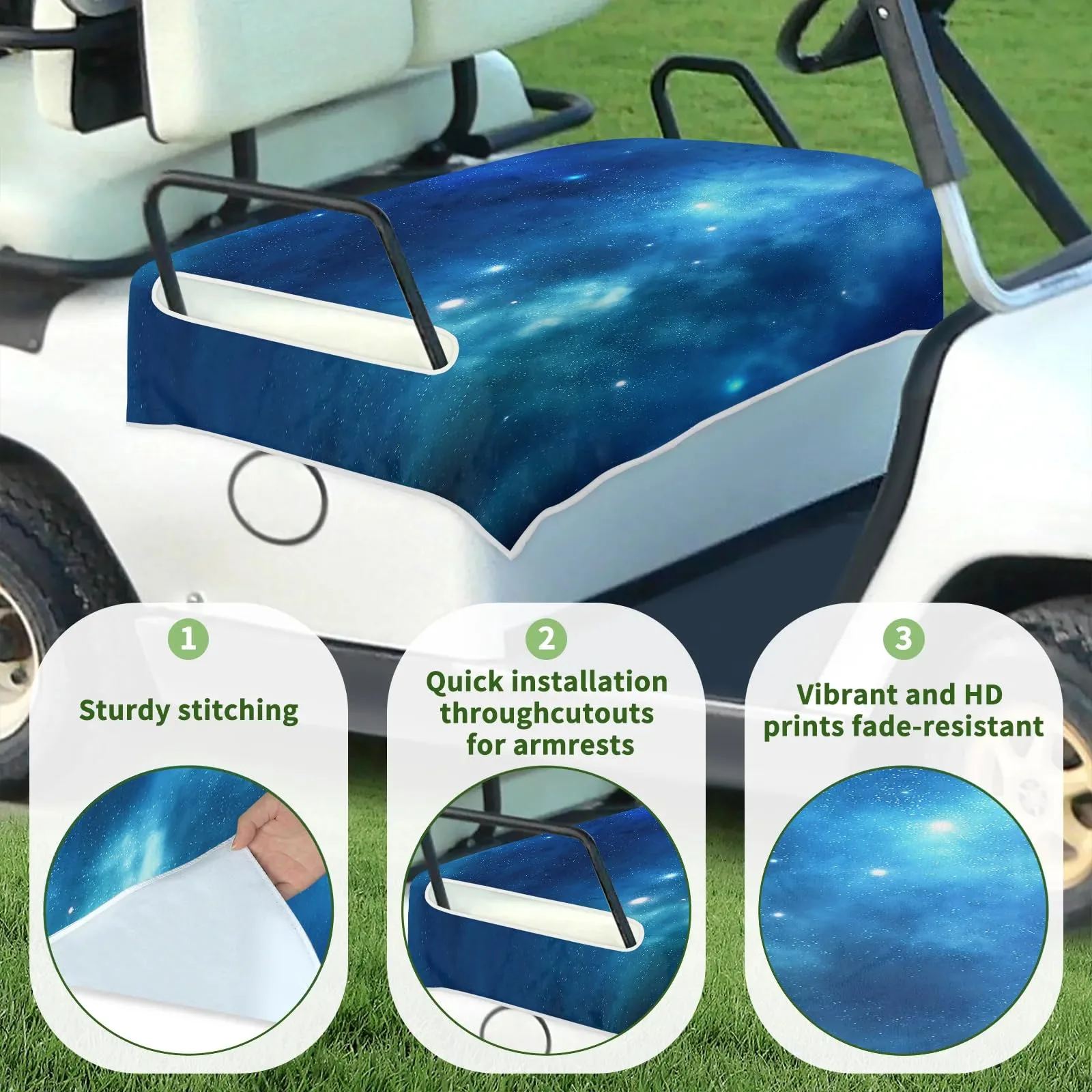 Tiveruda Golf Cart Seat Cover for Double Seats image 3
