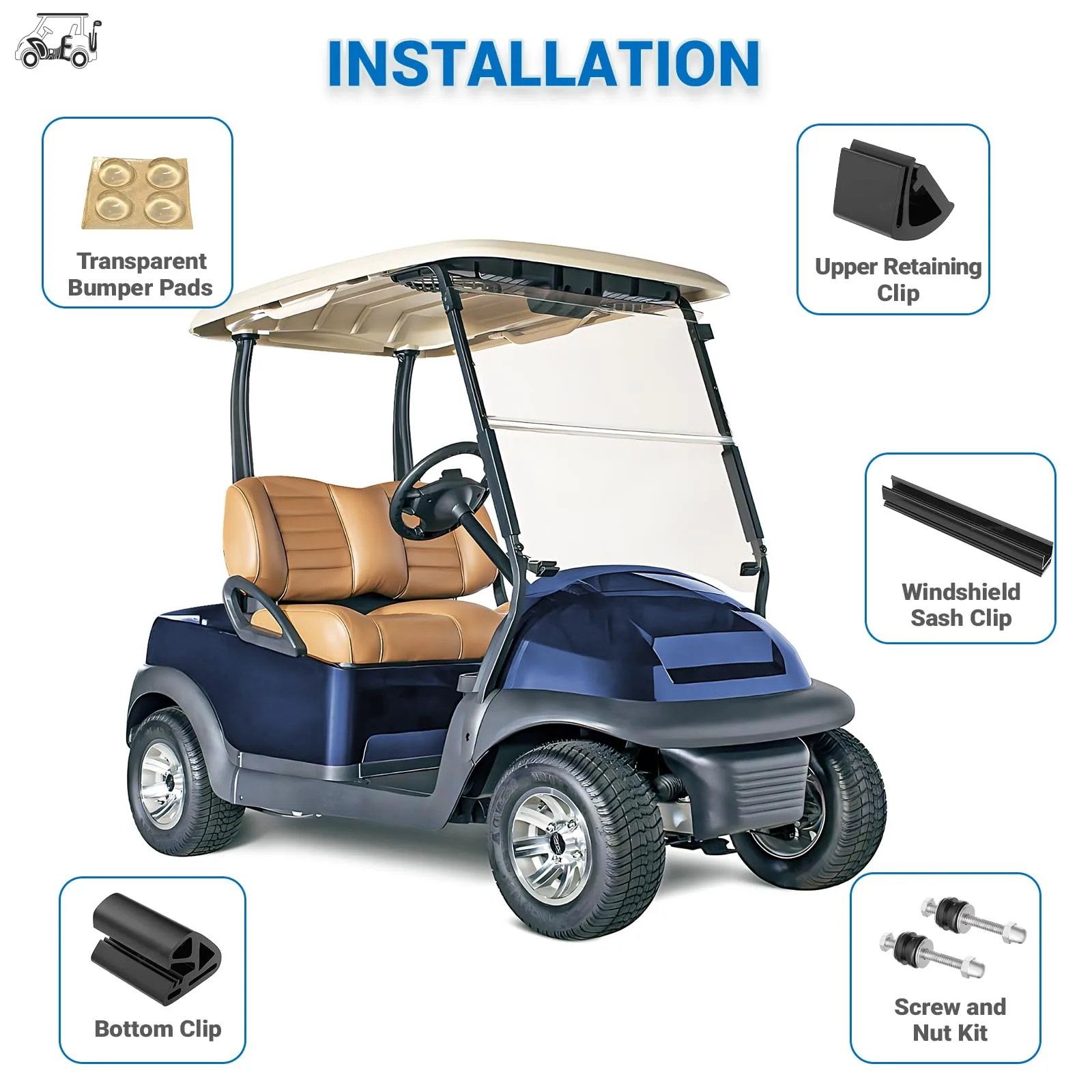 CartClan Club Car Precedent Windshield Clips Kit CT-0213 image 4