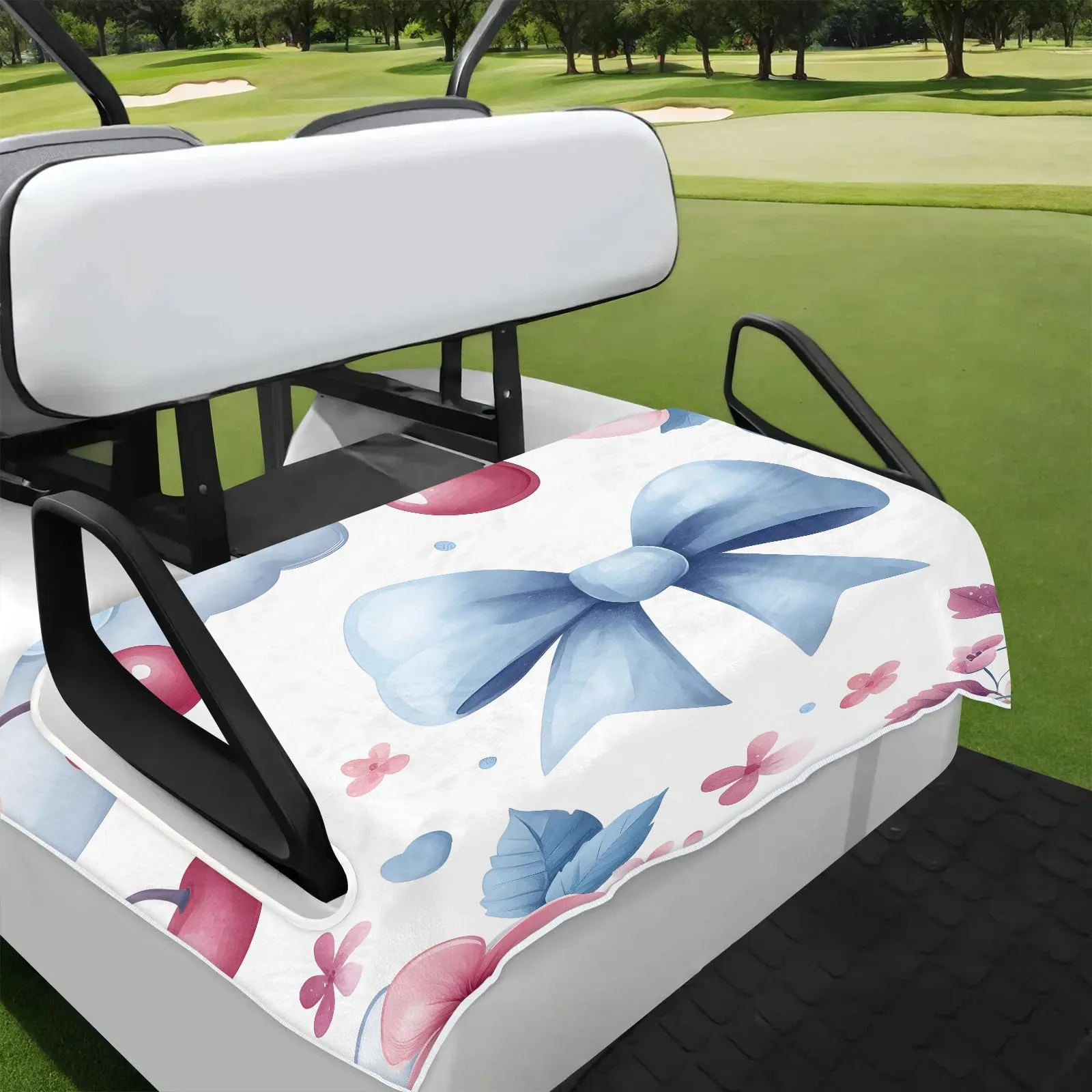 Tiveruda Watercolor Bow Golf Cart Seat Cover 51 x 31 in