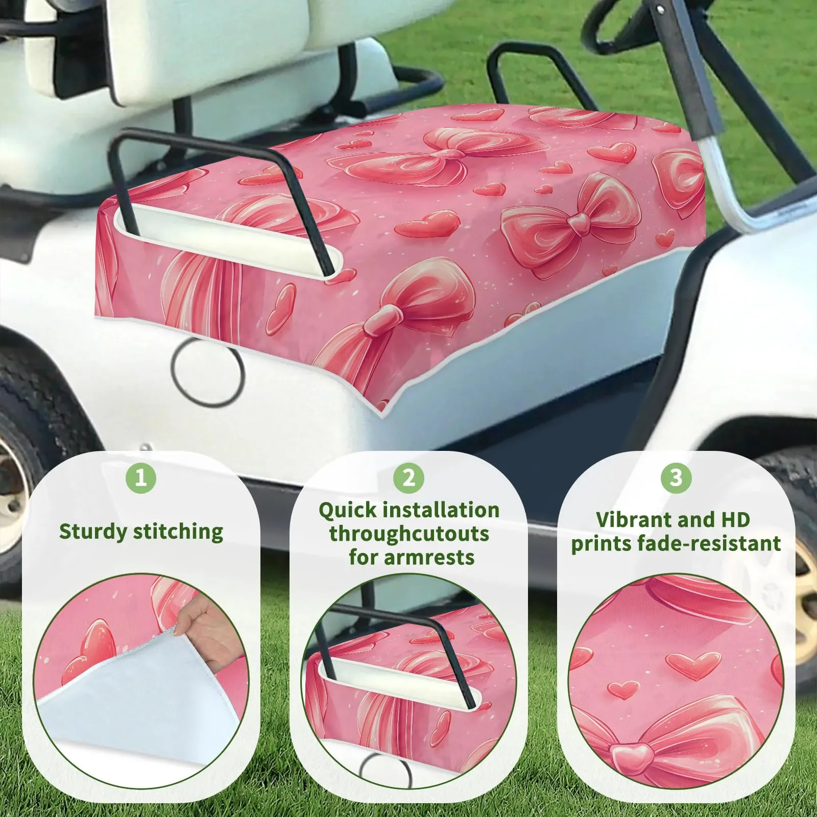 Tiveruda Golf Cart Seat Cover for Double Seats image 3