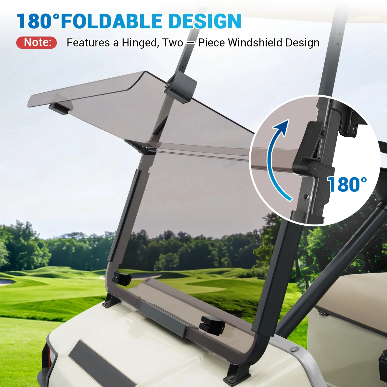 CartClan Foldable Windshield for Club Car DS CT-0234 image 4
