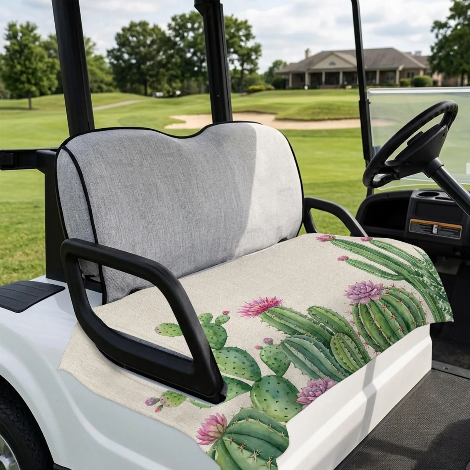DecorLovee Green Cactus Golf Cart Seat Cover 51 x 31 in image 4